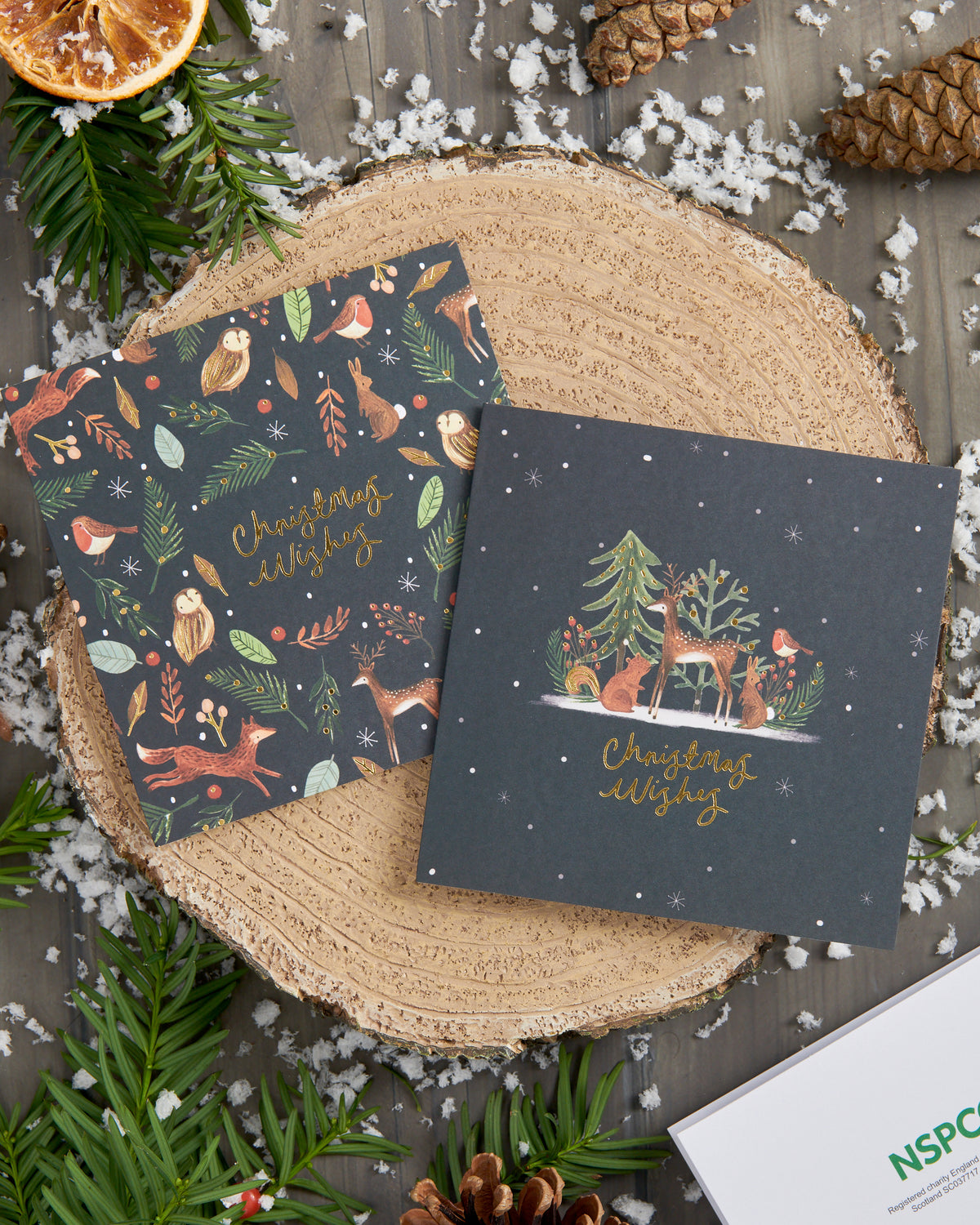 Box of 10 Winter Woodland Animals NSPCC Charity Christmas Cards