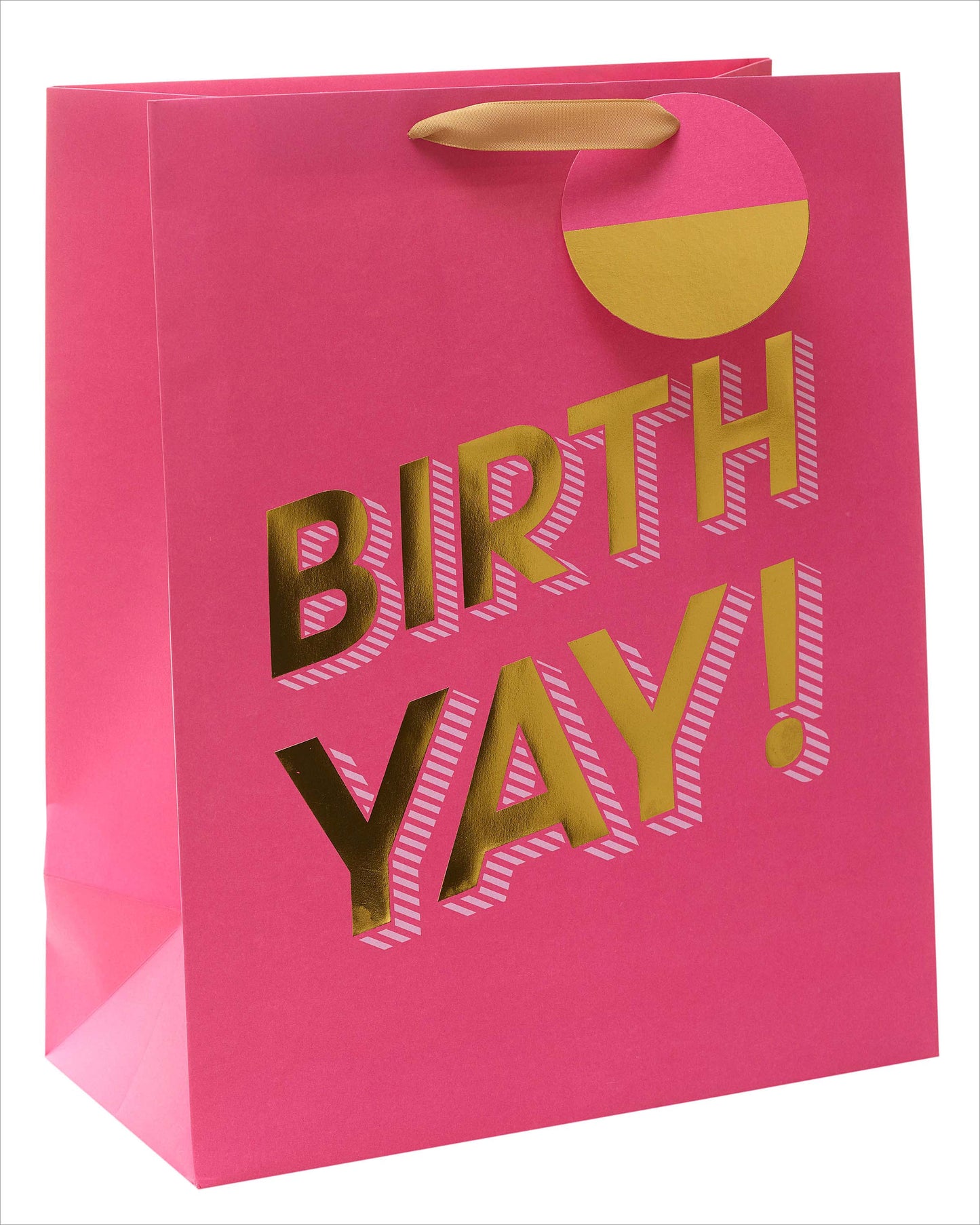 Birth Yay! Pink & Gold Foiled Gift Bag With Tag