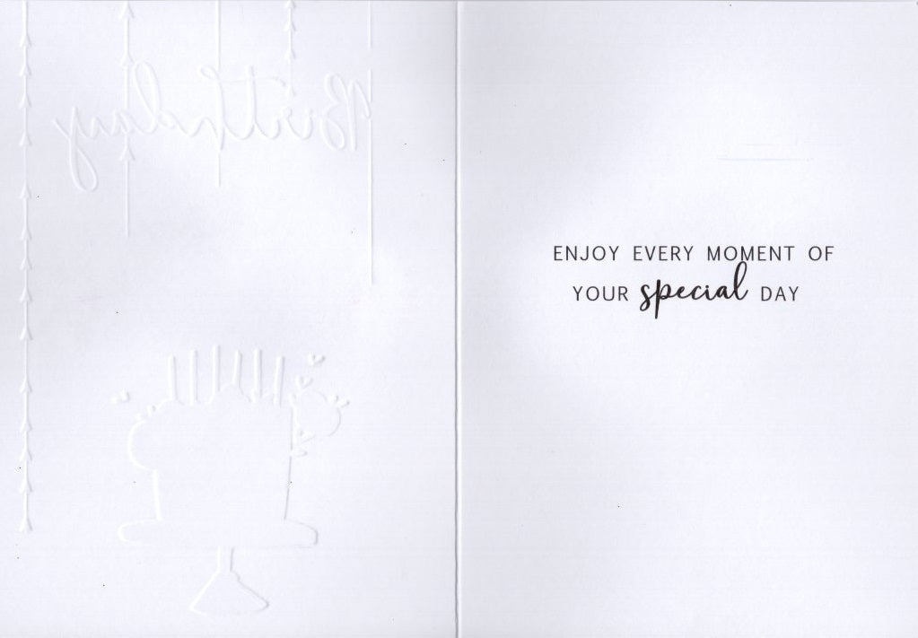 Special Day Decorated Cake Embellished Birthday Greeting Card