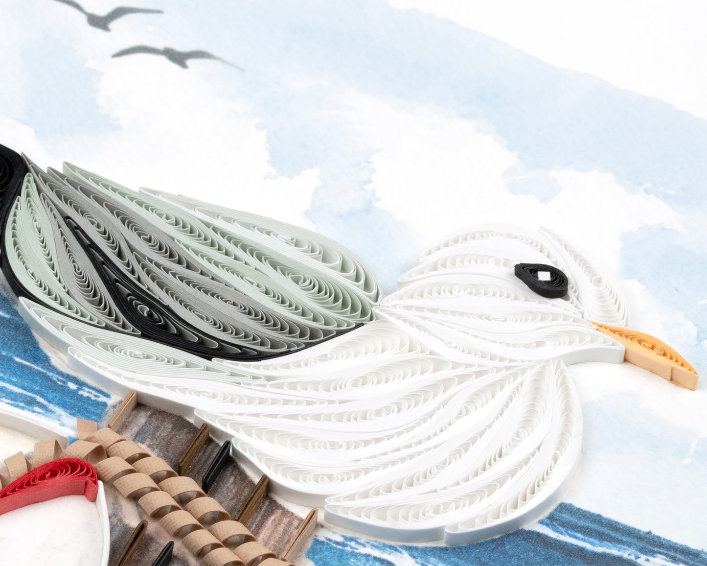 Quilling Seagull At The Seaside Squawk-tastic Fun Hand-Finished Greeting Card