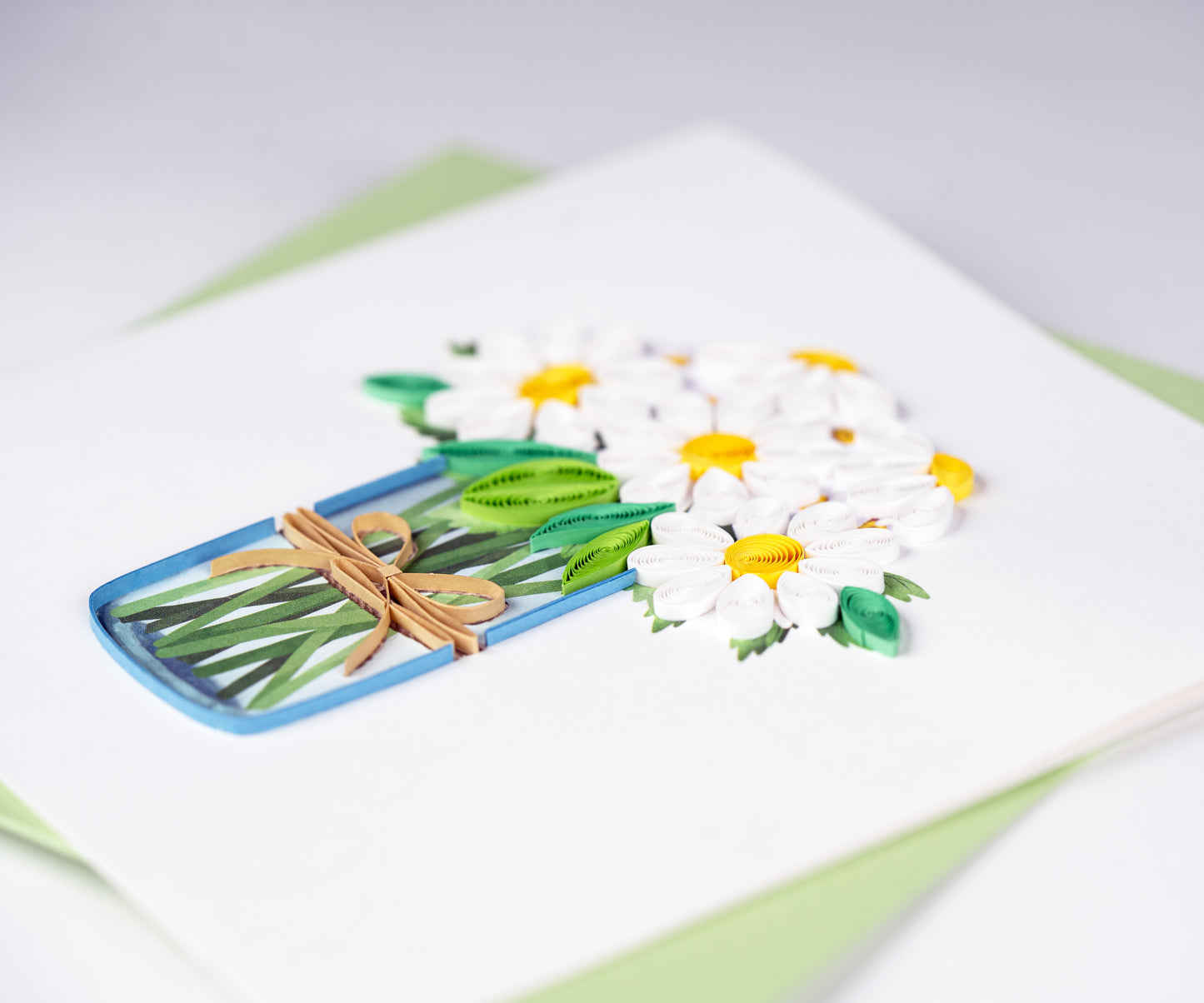 Quilling Jar Of Daises Daisy Dreams Come True! Hand-Finished Art Greeting Card
