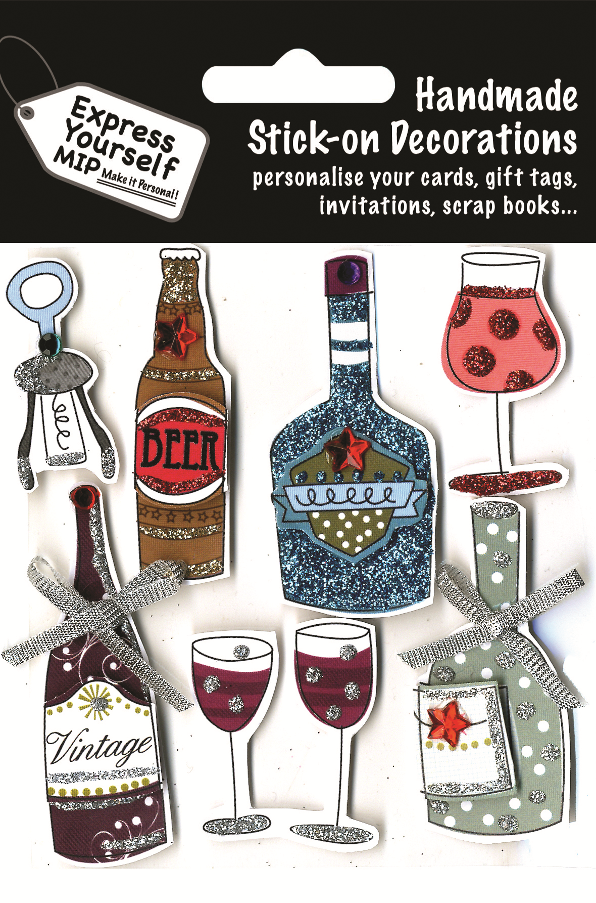 Bottles & Glasses DIY Greeting Card Toppers