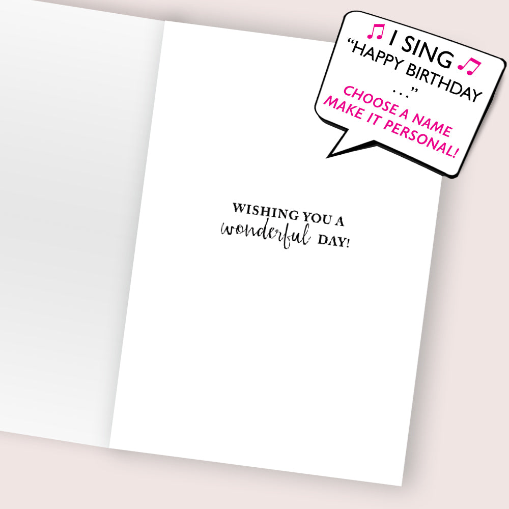 Pink Cake & Candles Musical Birthday Card Singing "Happy Birthday To You"