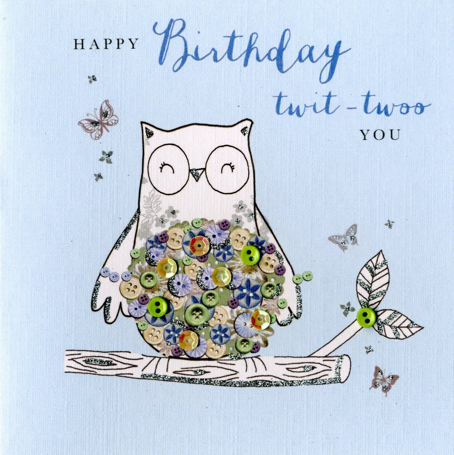 Happy Birthday Twit-Twoo You Buttoned Up Greeting Card