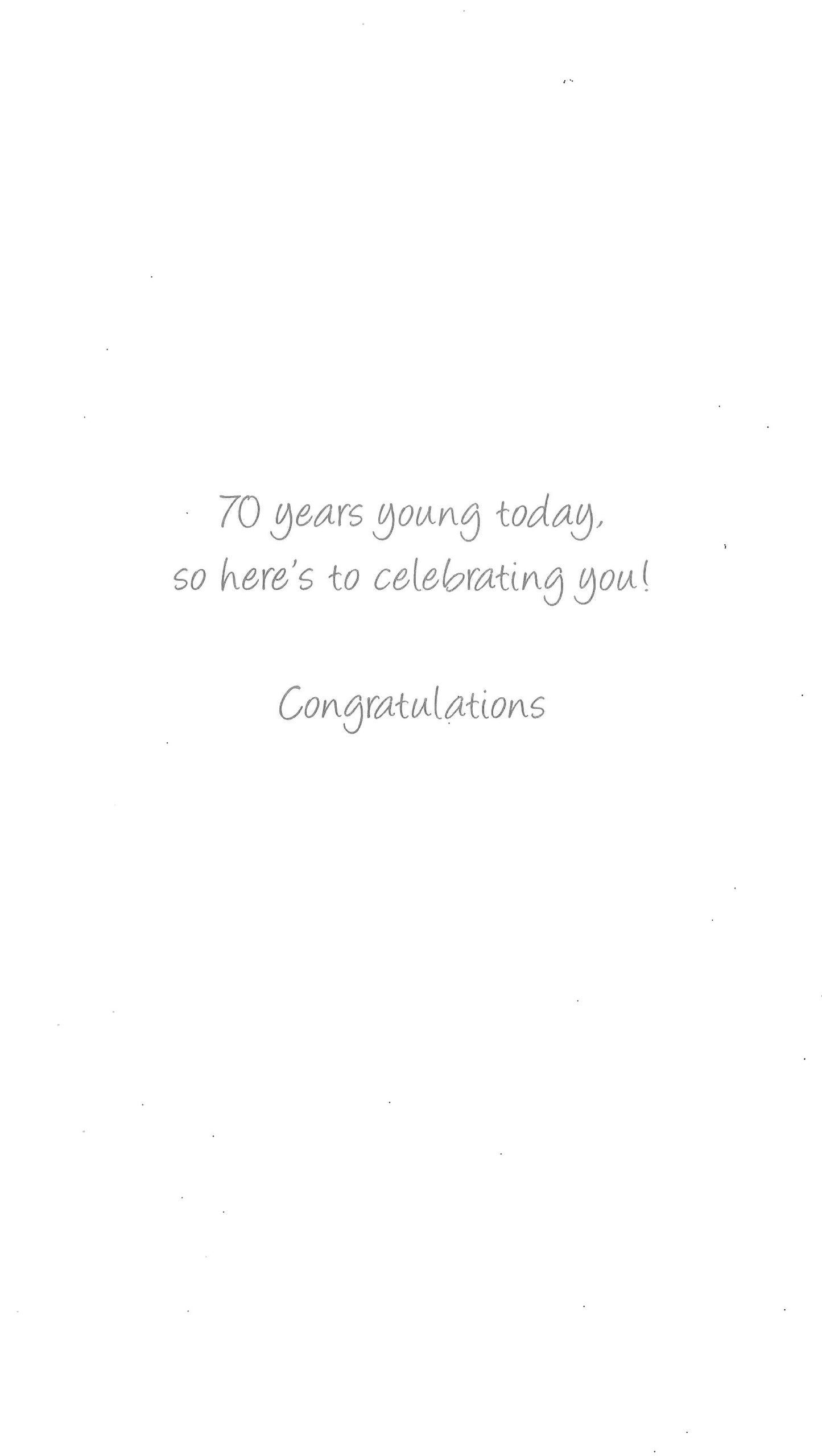 Gorgeous 70th Age 70 Birthday Greeting Card Hand-Finished Champagne Range Cards