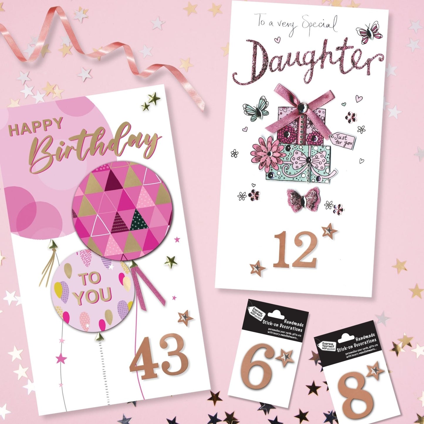 Make It Personal Stick-On Number 7 Rose Gold Foil DIY Card Topper Embellishment