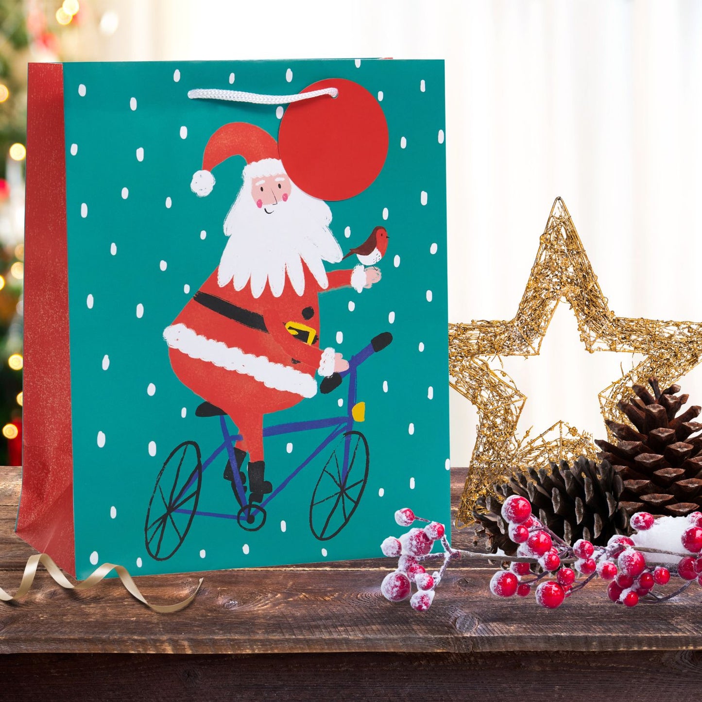 Jolly Santa Large Christmas Gift Bag Festive Xmas Gift Wrap Gifting Accessory