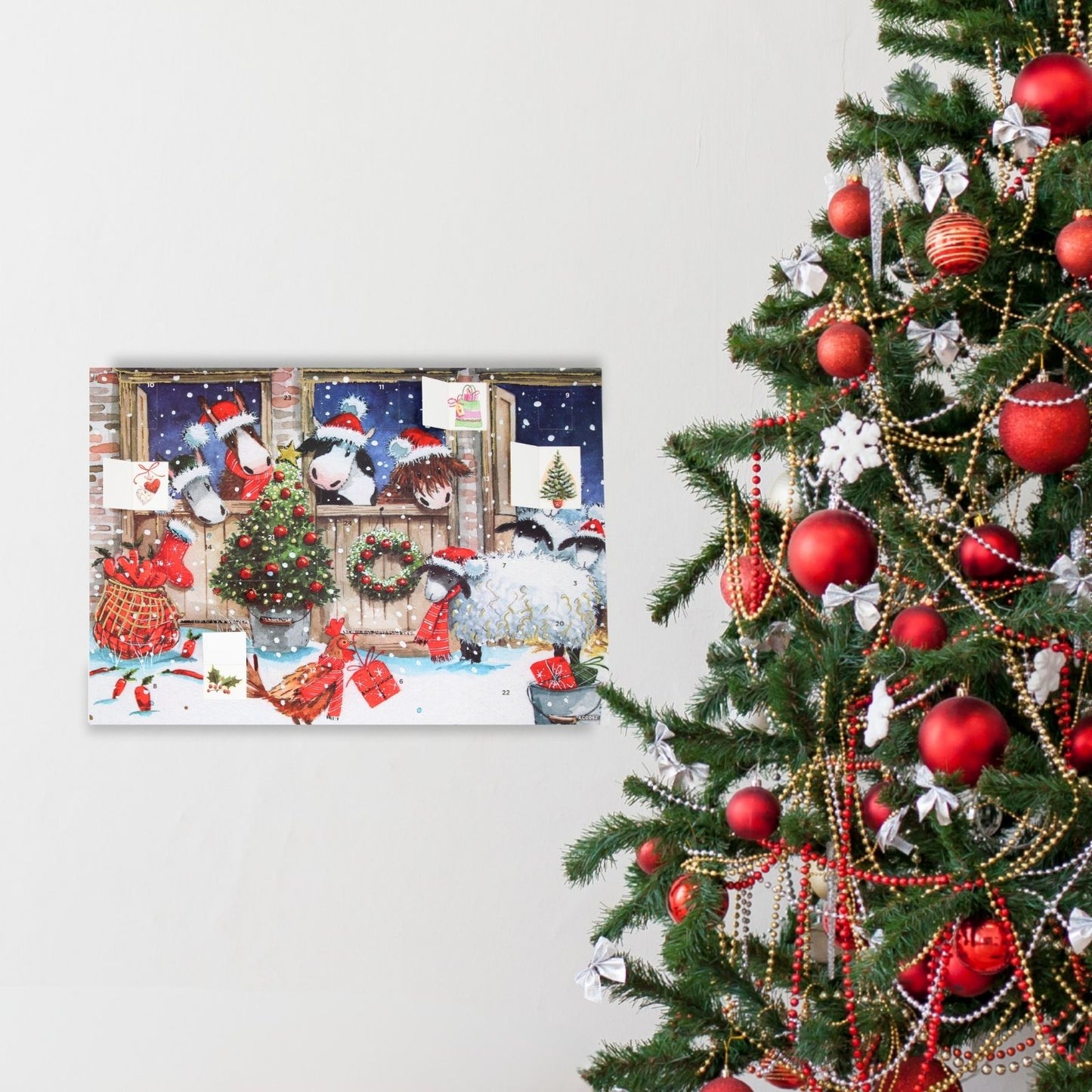 Traditional Picture Advent Calendar Snowy Stables Christmas Countdown Gift