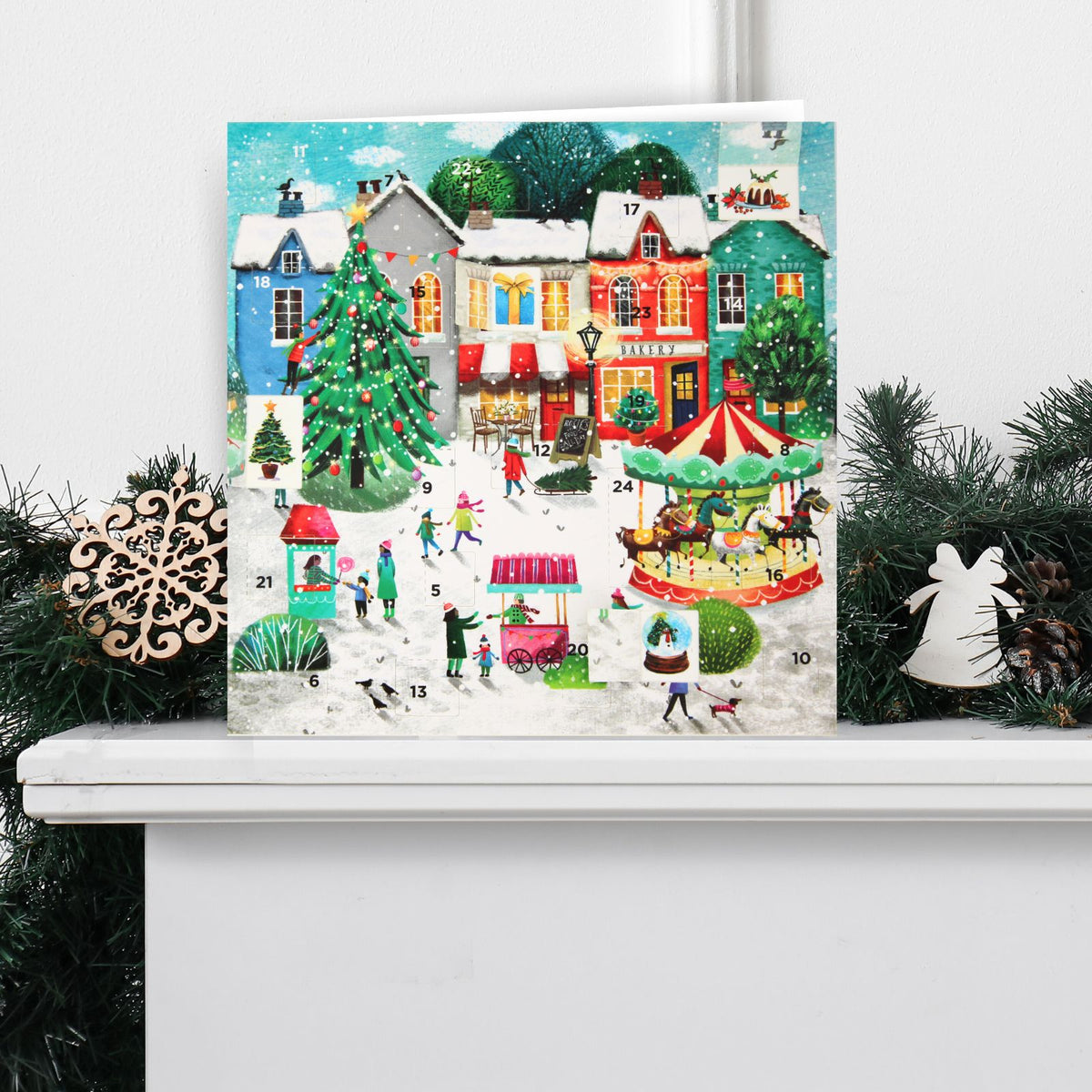 Advent Calendar Christmas Card Festive Winter Fun Xmas Countdown Greeting Card
