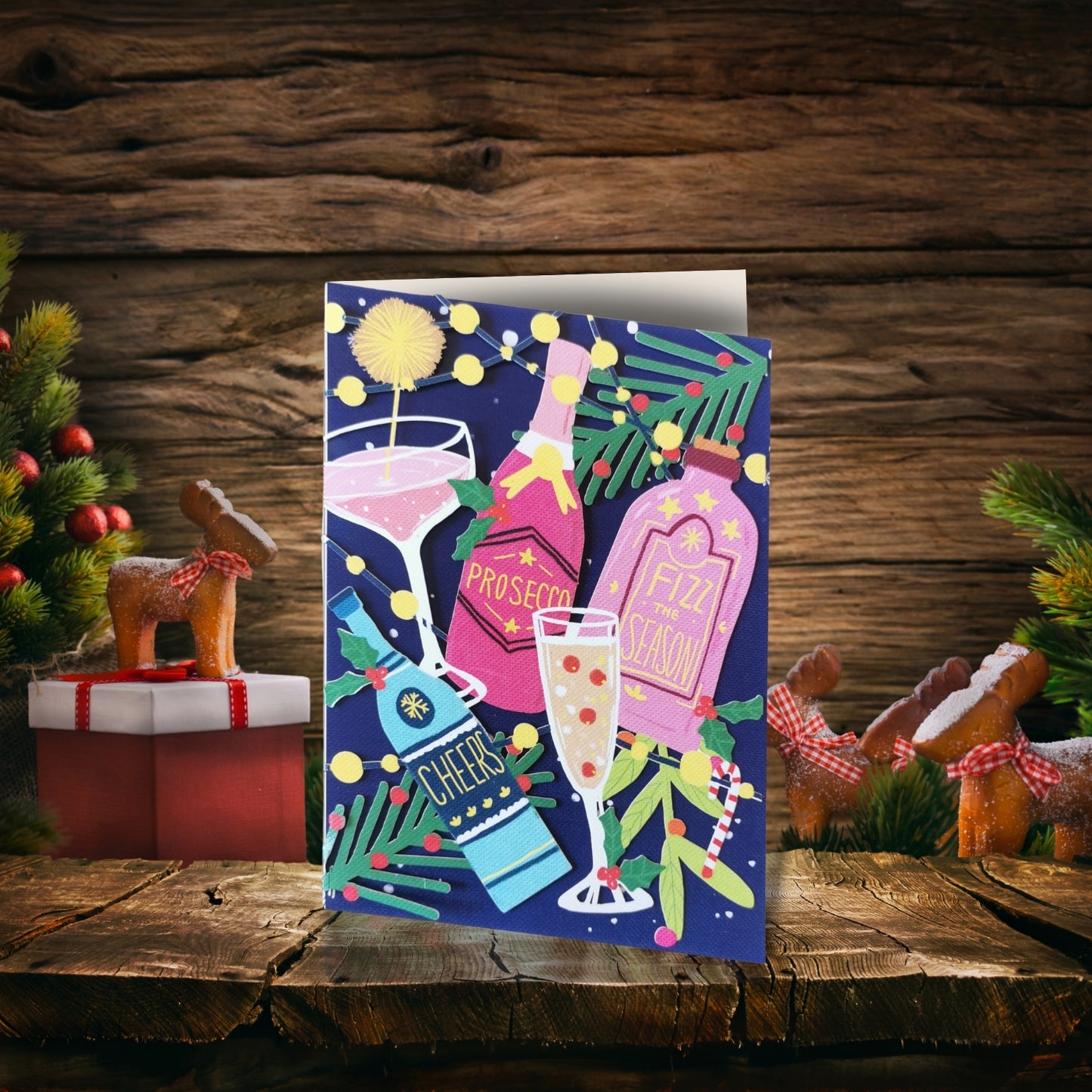 Paper Cut Art Christmas Cheers Laser Cut Christmas Greeting Card