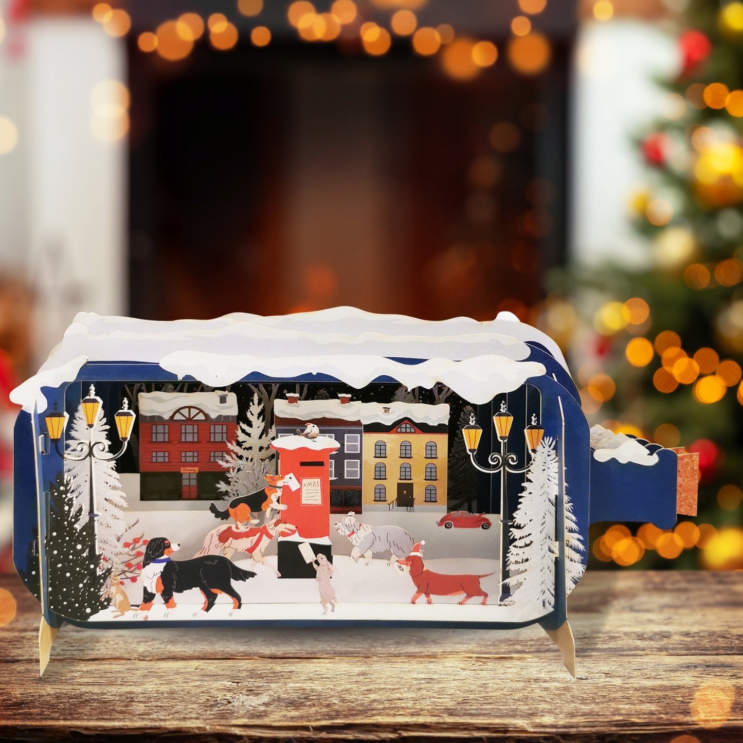 Message In A Bottle Dogs Posting Cards Pop Up Christmas Greeting Card