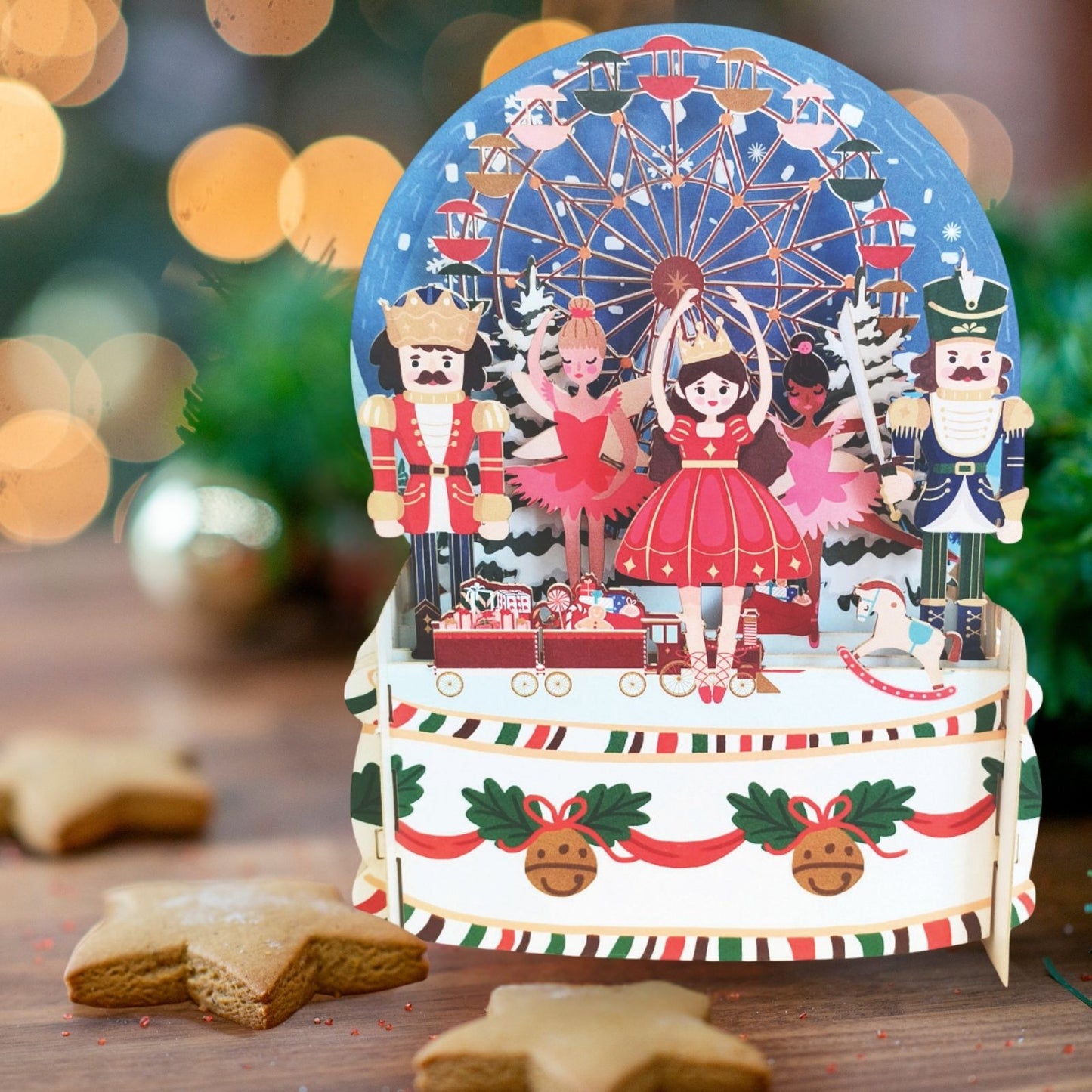 Pop Up 3D Christmas Card The Nutcracker Freestanding Xmas Greeting Cards