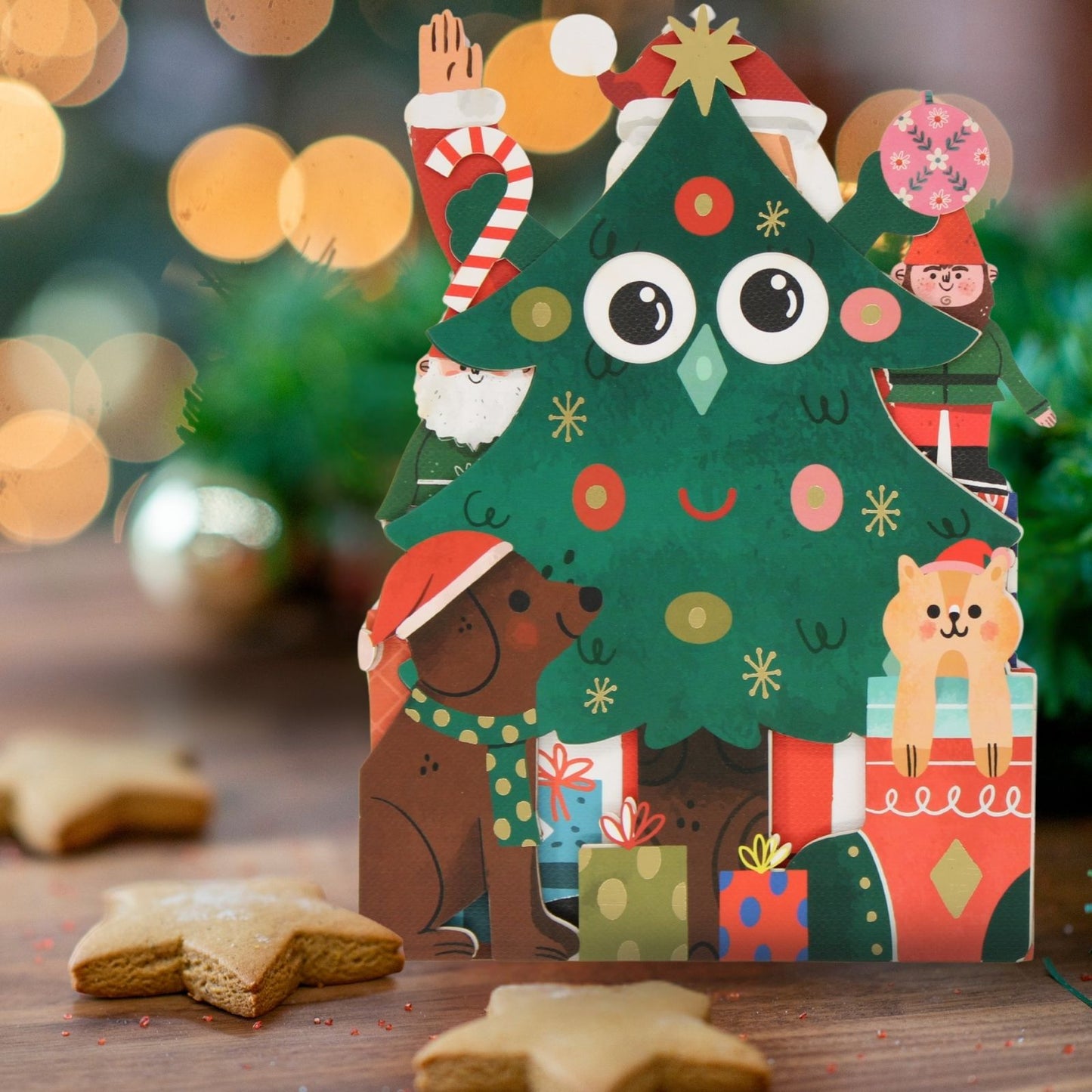 Cute Christmas Card Christmas Tree Fun Jiggly Eyes Xmas Greeting Cards For Kids