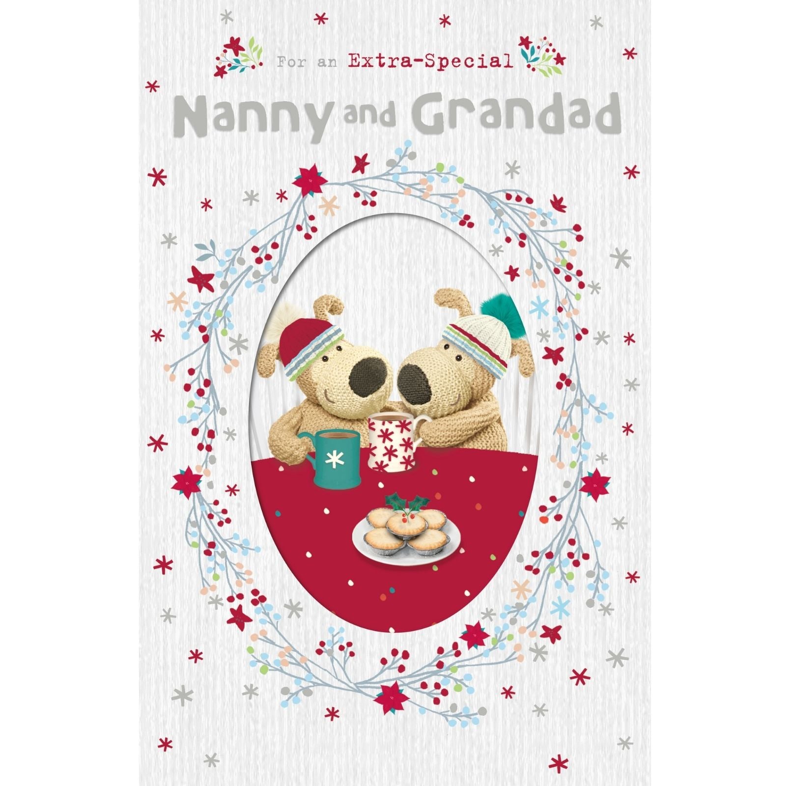 Boofle Weihnachtskarte Für Tante – Süßes Design Mit Mince Pies & Kupferfolie – Inkl. Umschlag