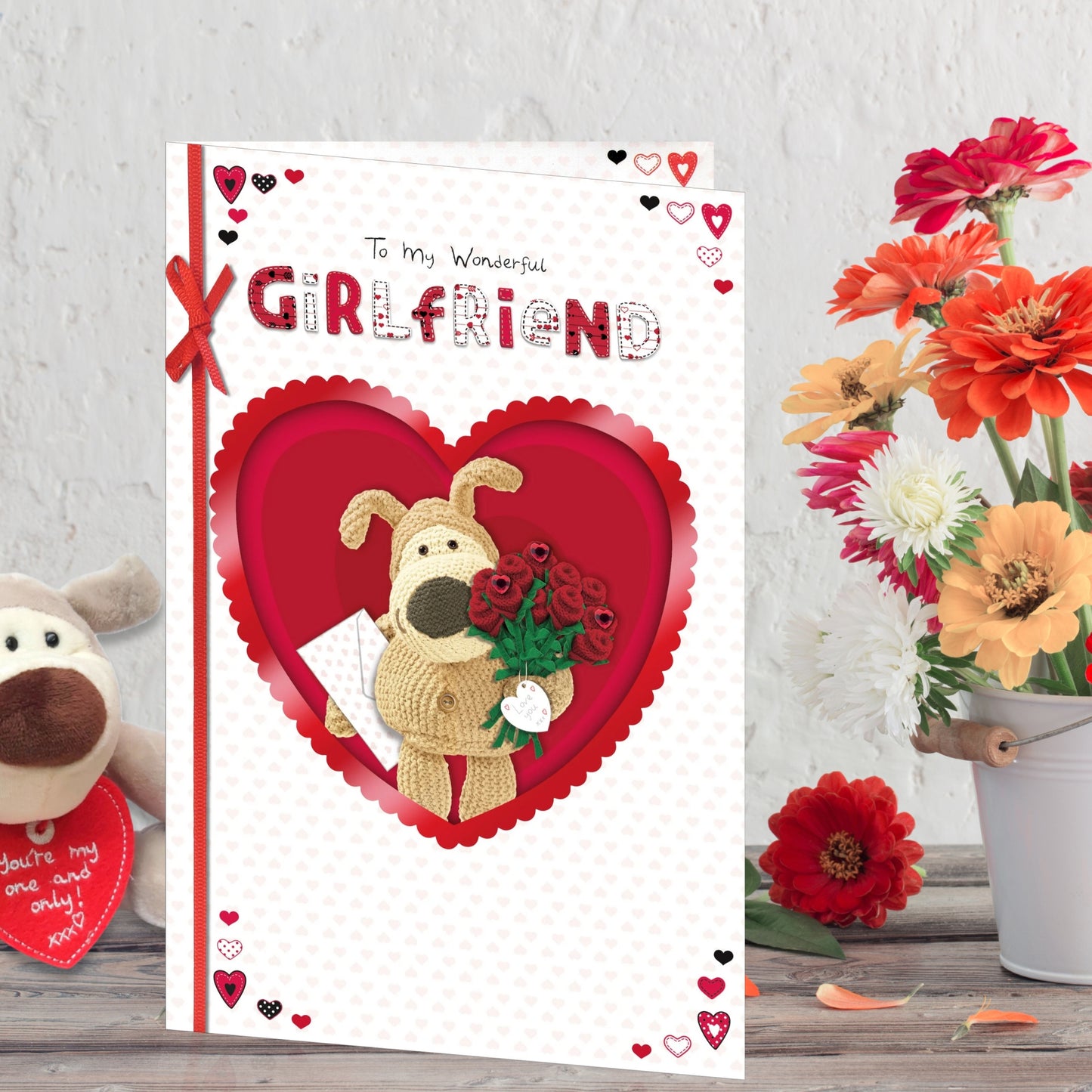 Boofle Wonderful Girlfriend Roses Valentine's Day Card
