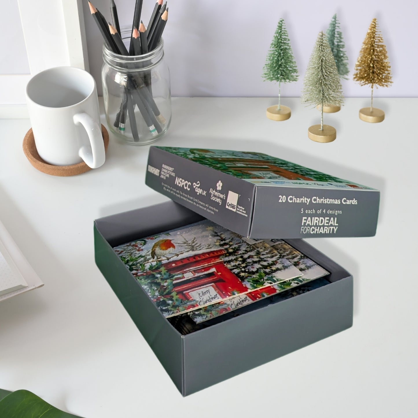 Box Of 20 Fairdeal Snowy Animal Friends Charity Christmas Cards In 4 Designs