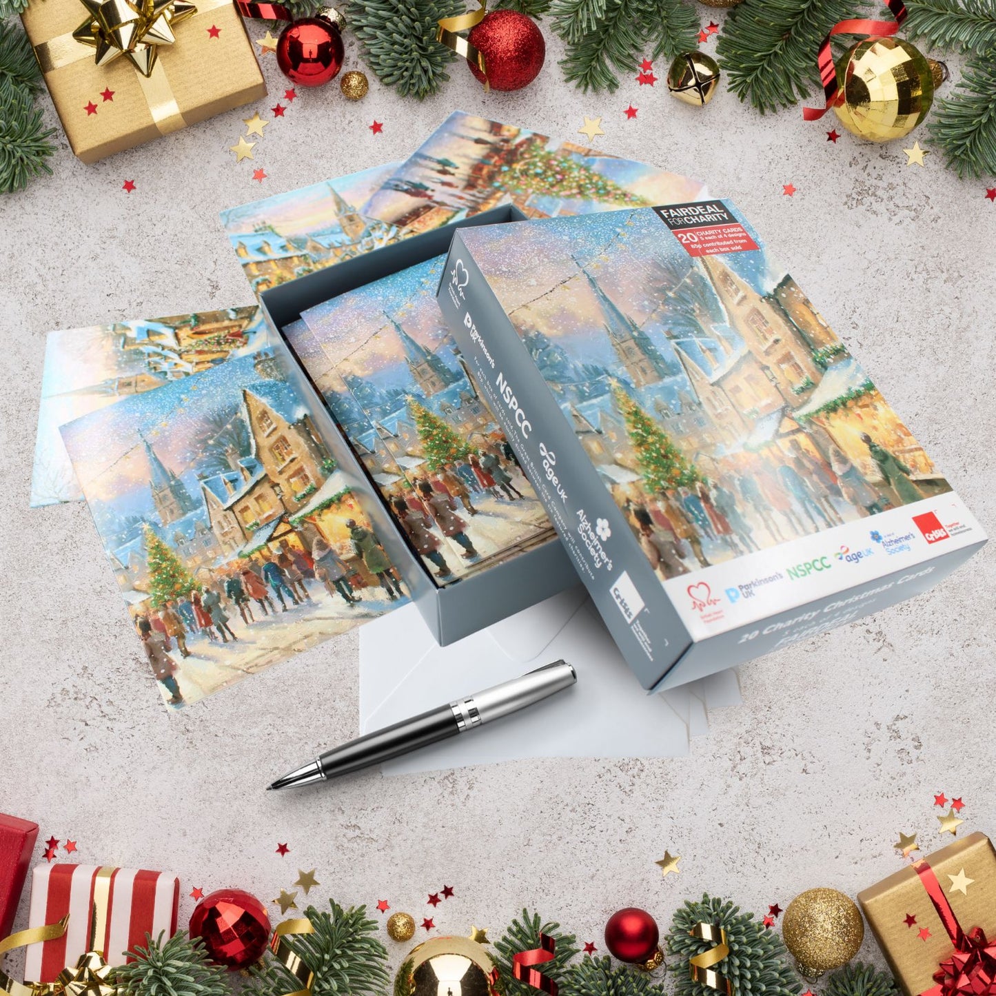 Fairdeal Box of 20 Village Charity Christmas Cards Supporting Multiple Charities