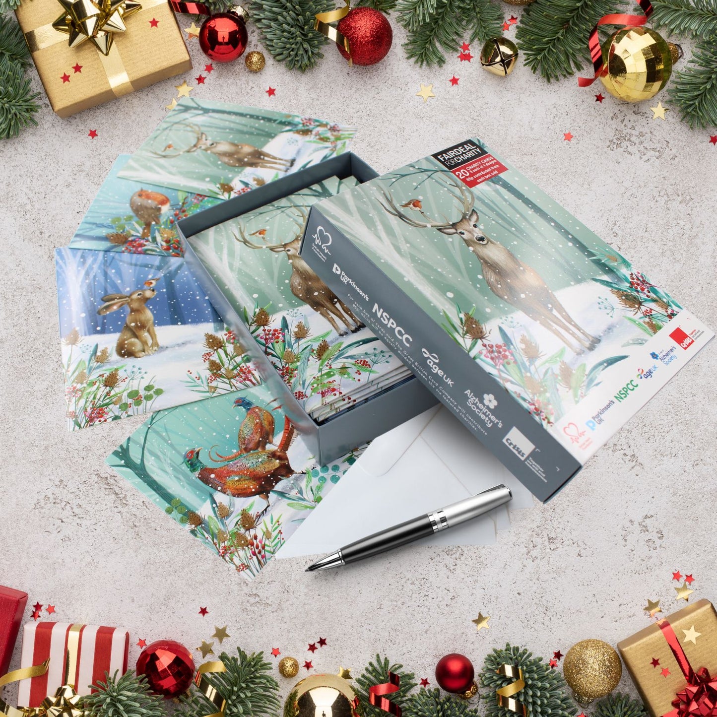 Fairdeal Box of 20 Wildlife Charity Christmas Card Supporting Multiple Charities