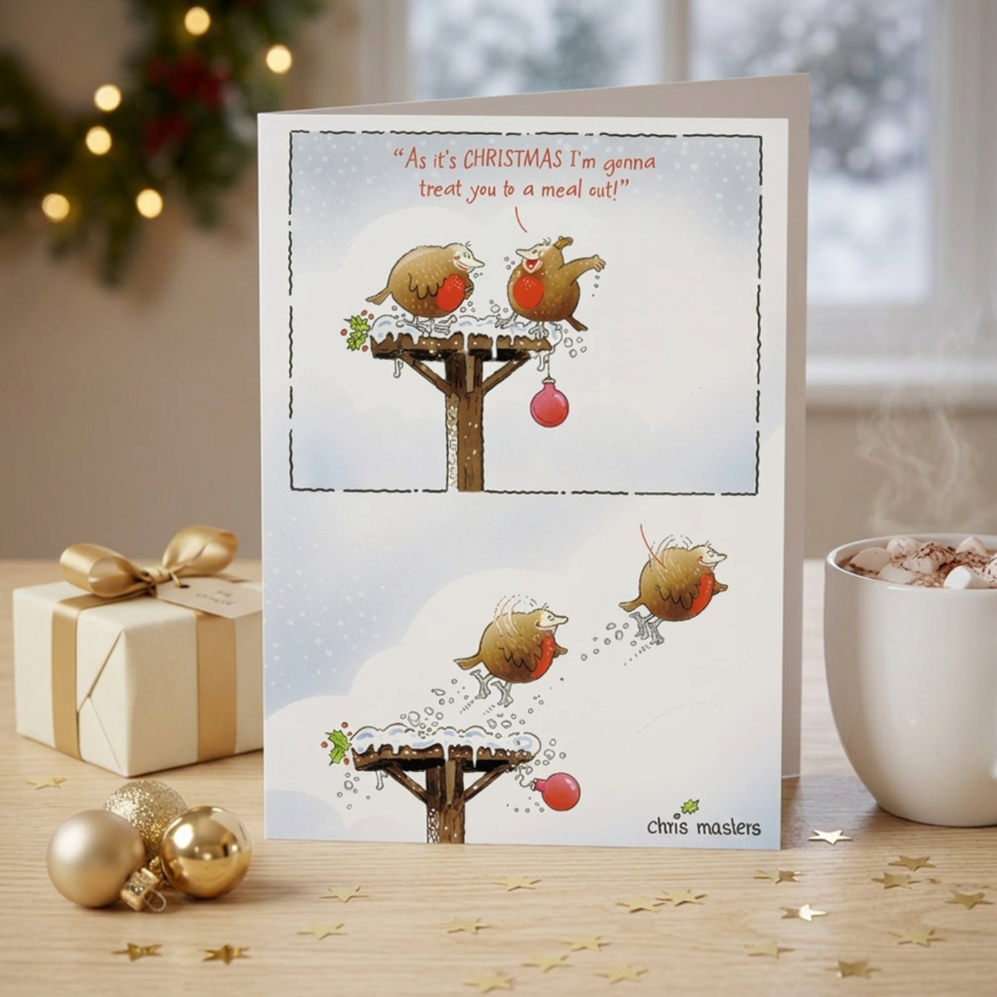 Birdwit Hoping For Turkey Funny Christmas Greeting Card
