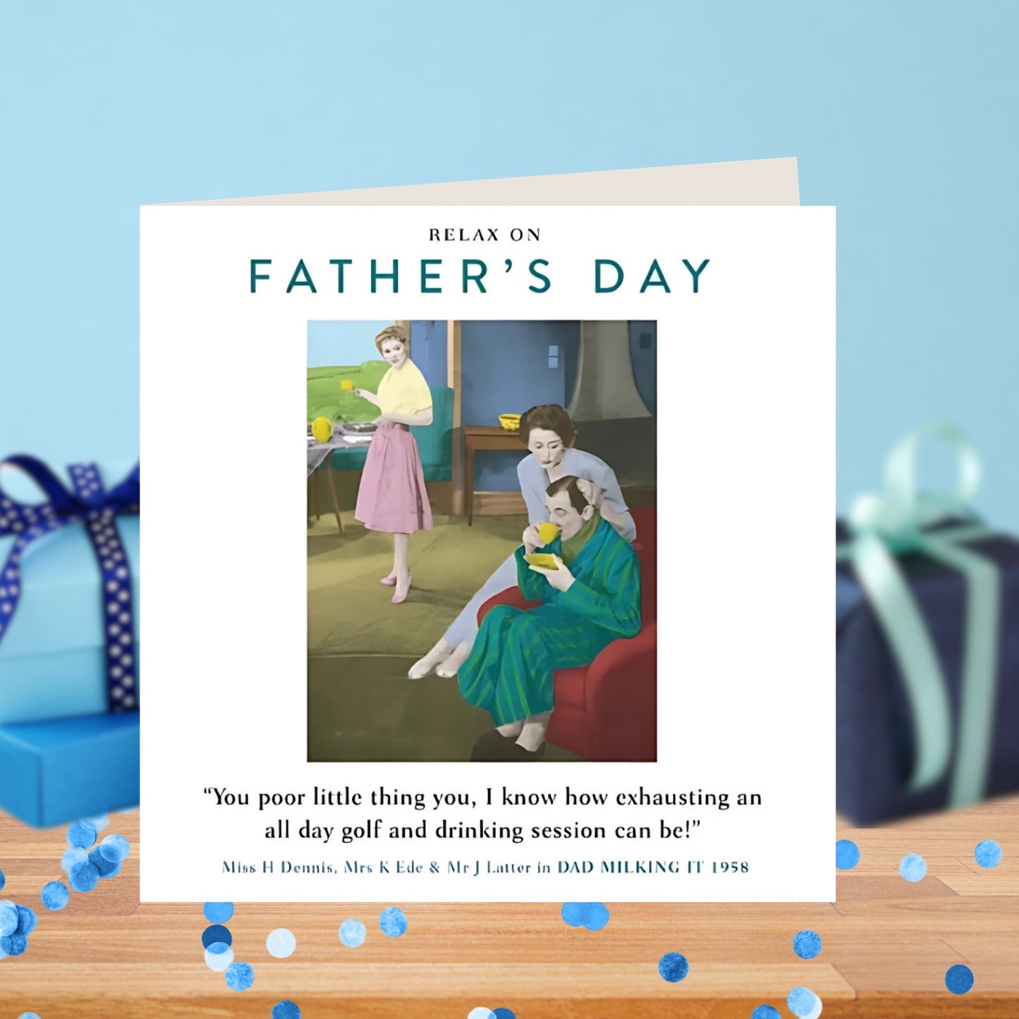 Funny Drama Queen Golf & Drinking Father's Day Greeting Card
