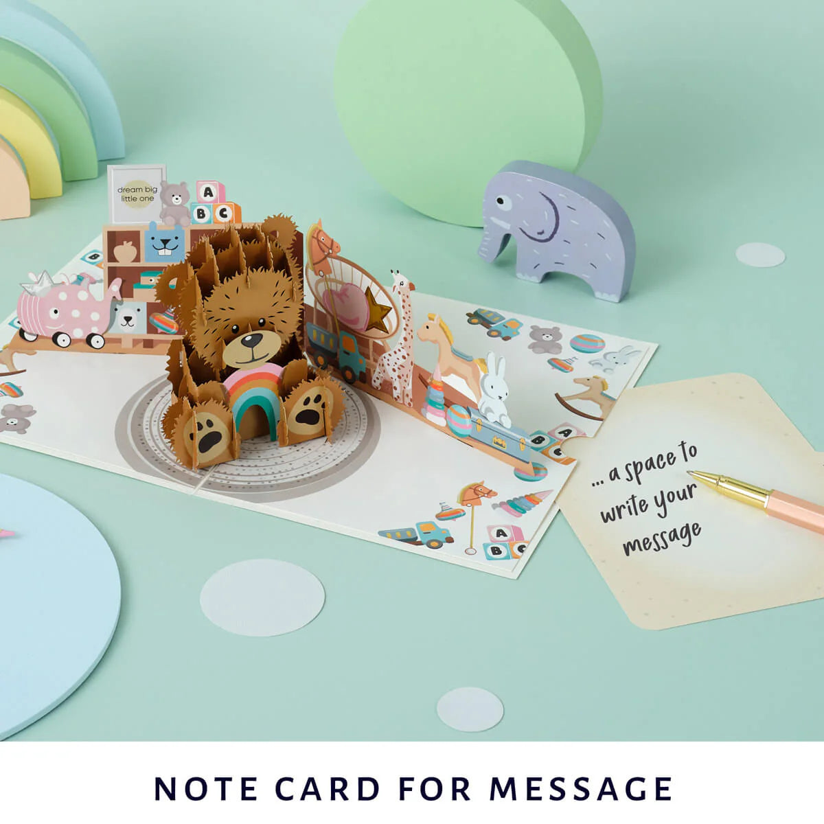 New Baby Bear Pop-Up New Baby Greeting Card Blank Inside
