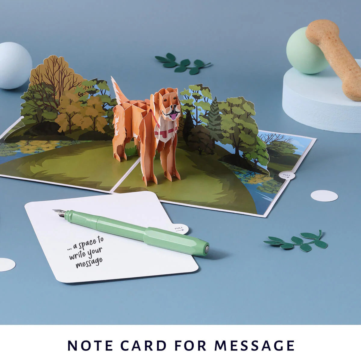 Golden Retriever Dog Pop Up Greeting Card