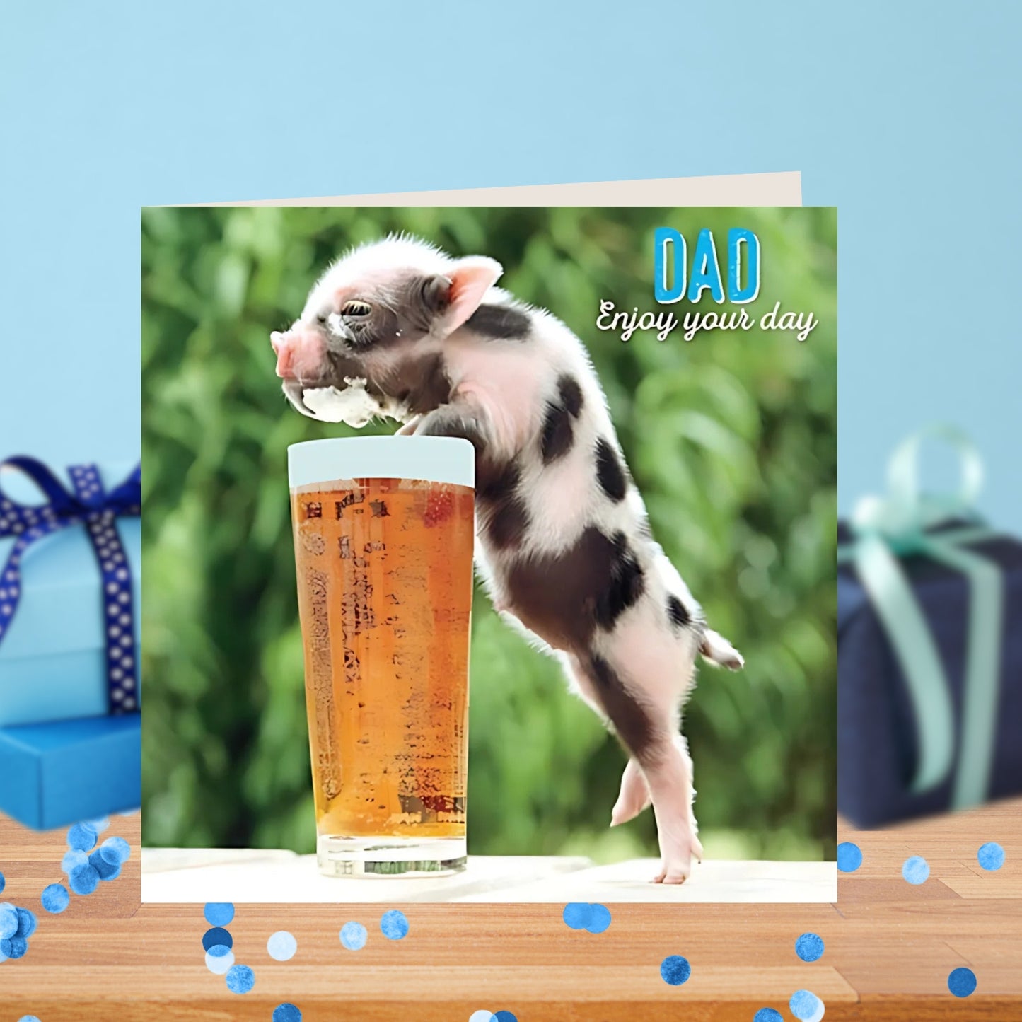 Pint & Piglet Happy Father's Day Greeting Card