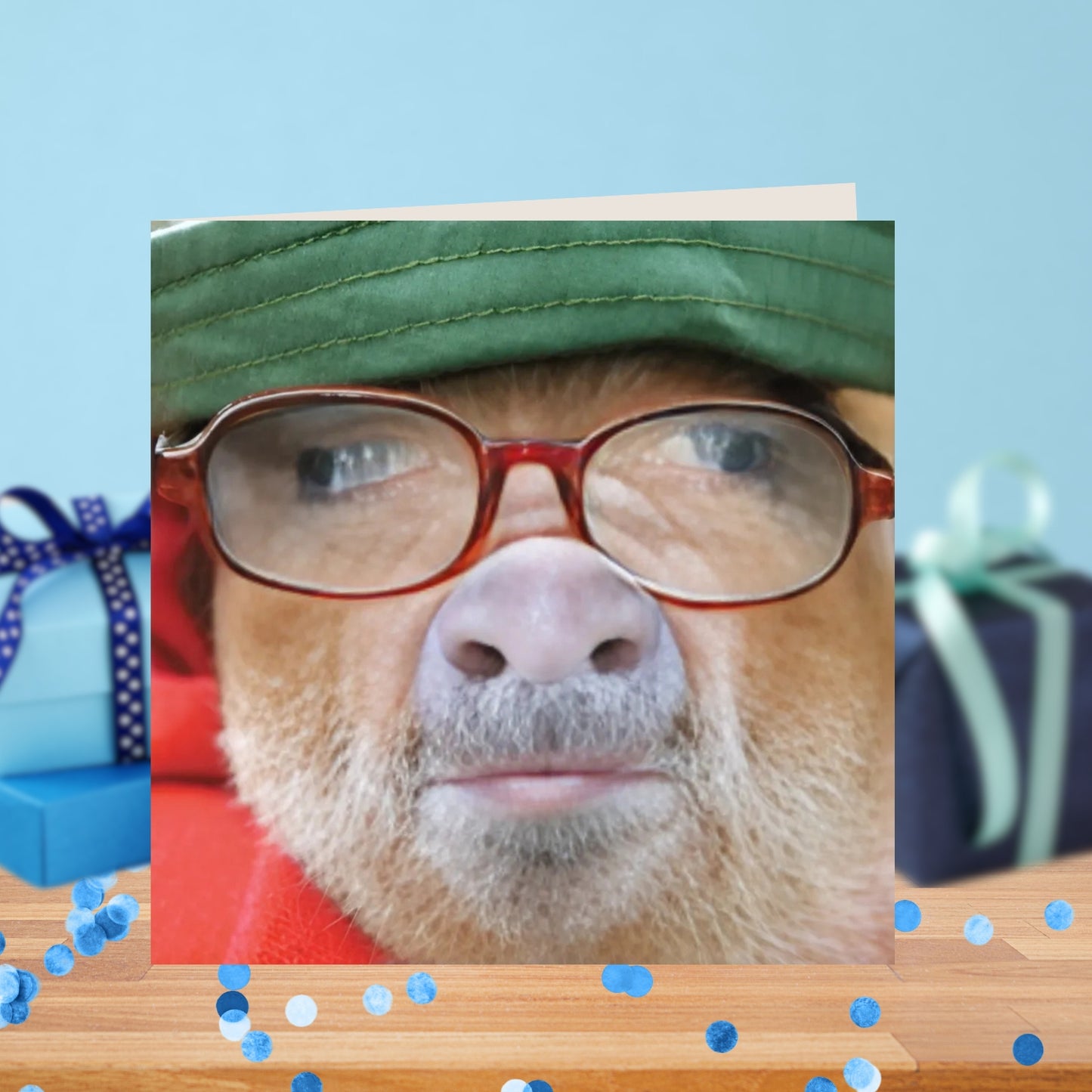 Pig In Glasses Happy Father's Day Greeting Card