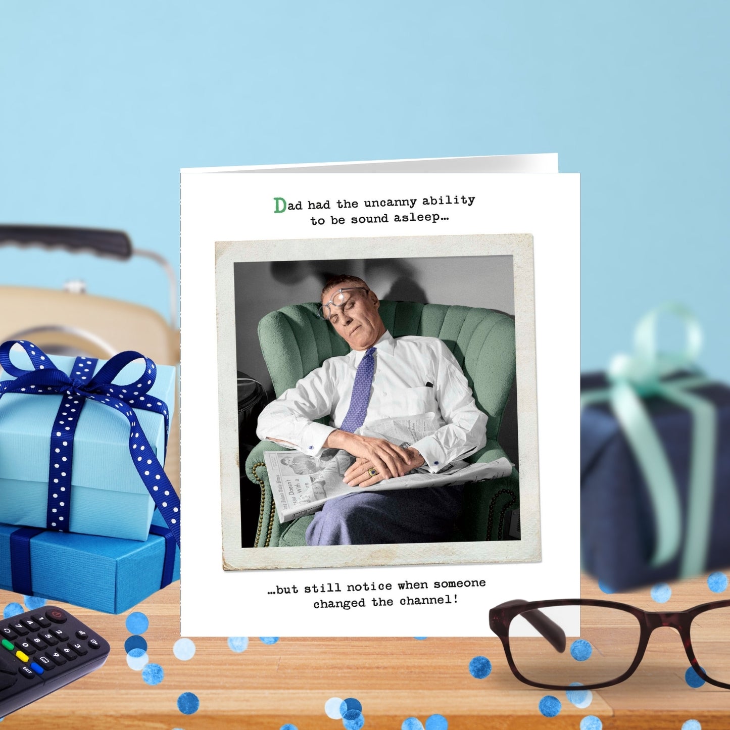 Dads Ability To Be Sound Asleep Funny Father's Day Card Greeting