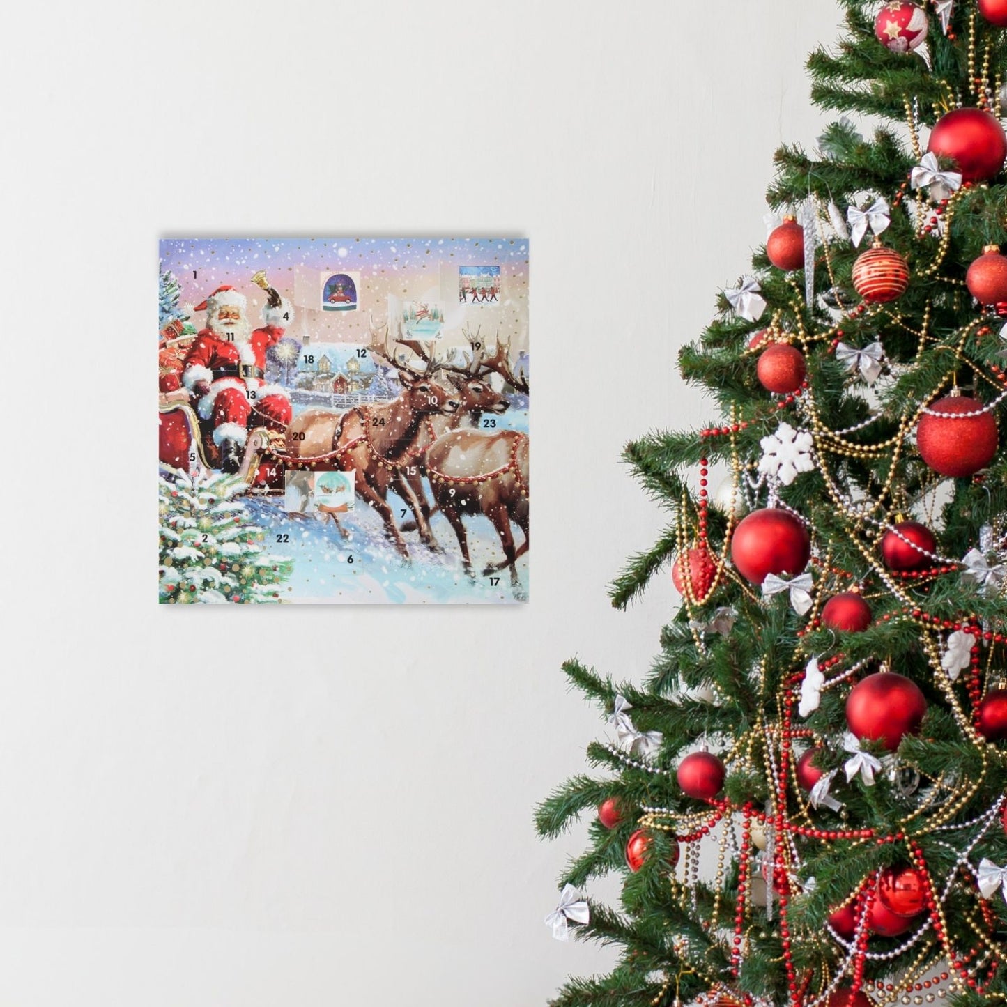 Traditional Picture Advent Calendar Santa's Sleigh Christmas Countdown Gift