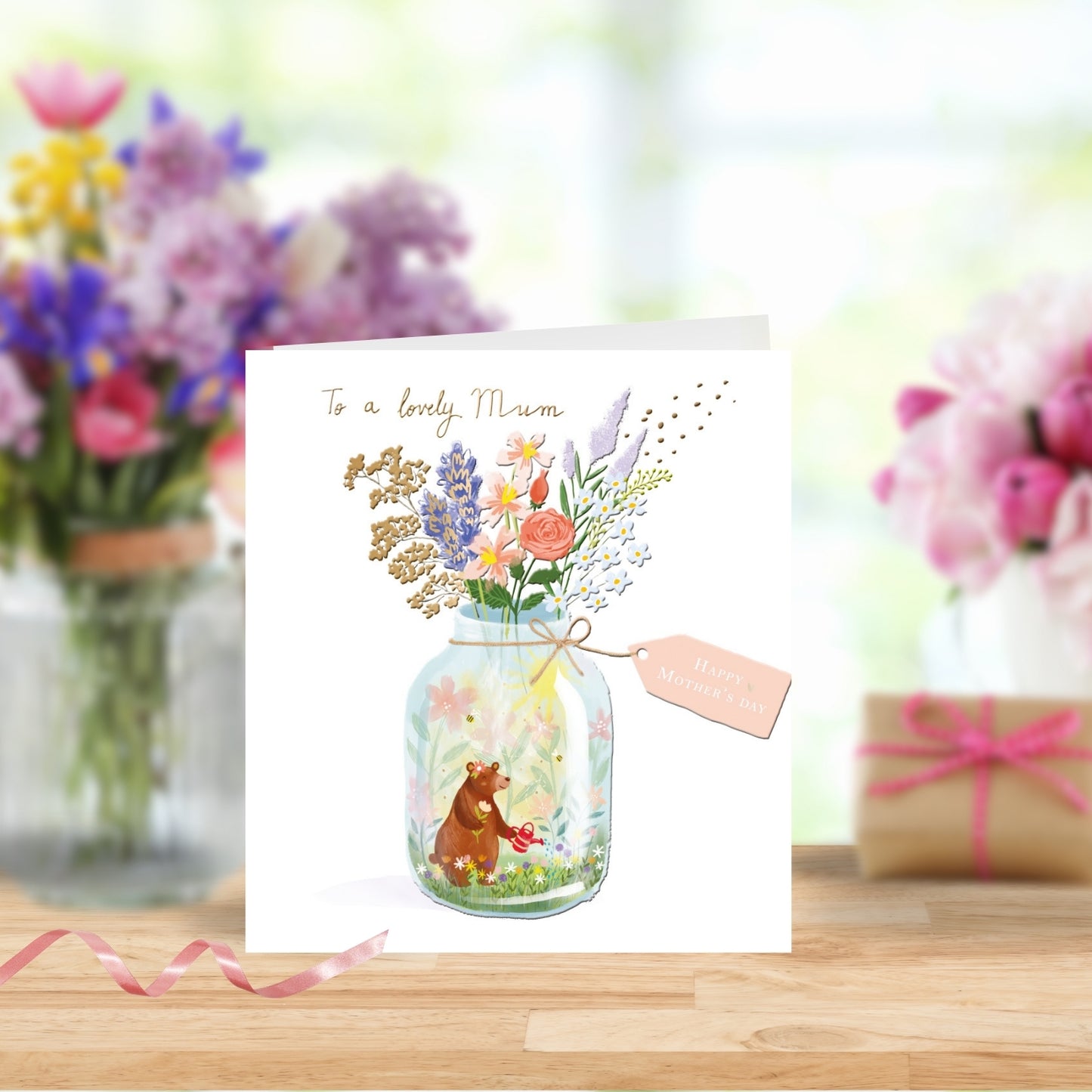 To A Lovely Mum Spring Gardening Foiled Mother's Day Card