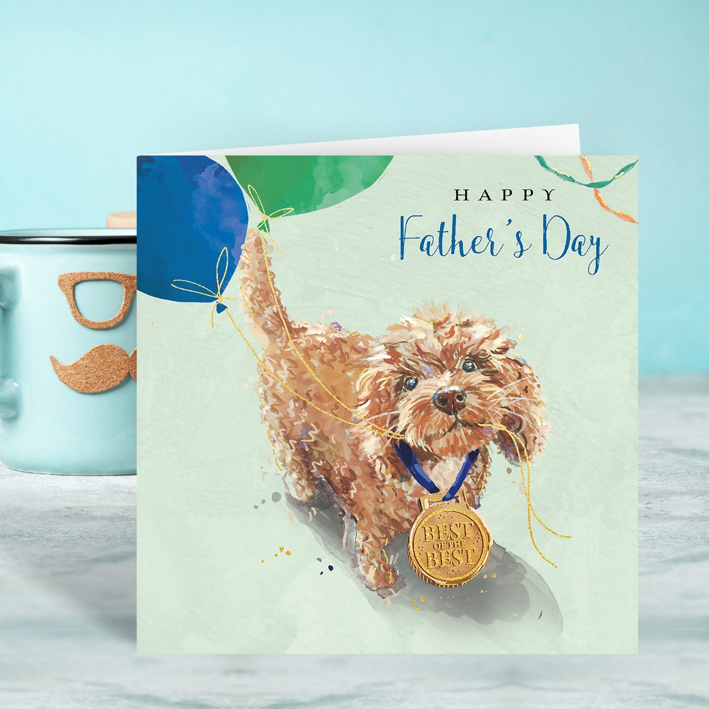 Best Of The Best Proud Pup Father's Day Card Artistic Greeting Card