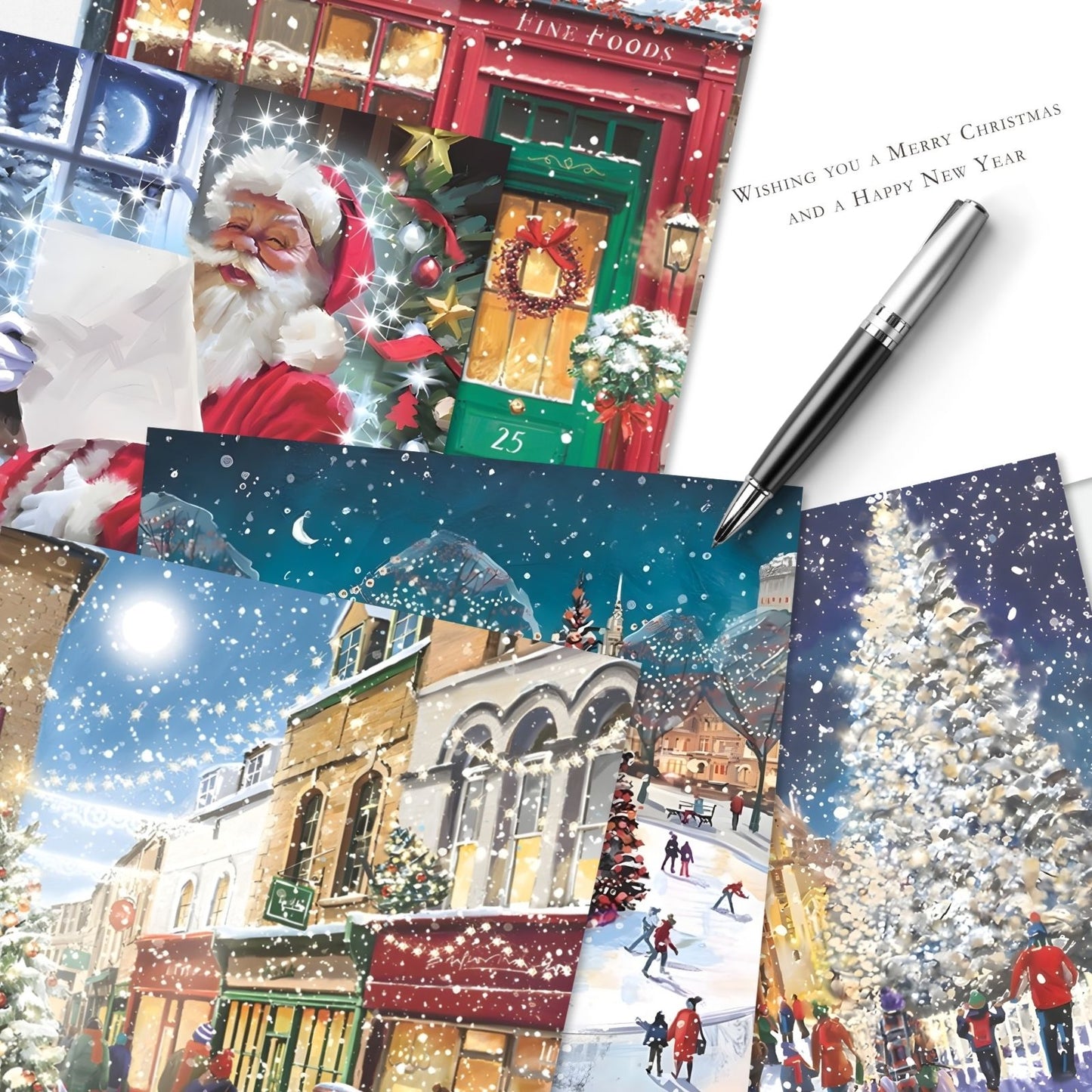 Charity Box of 30 Christmas Cards Festive Cards Supporting Multiple Charities