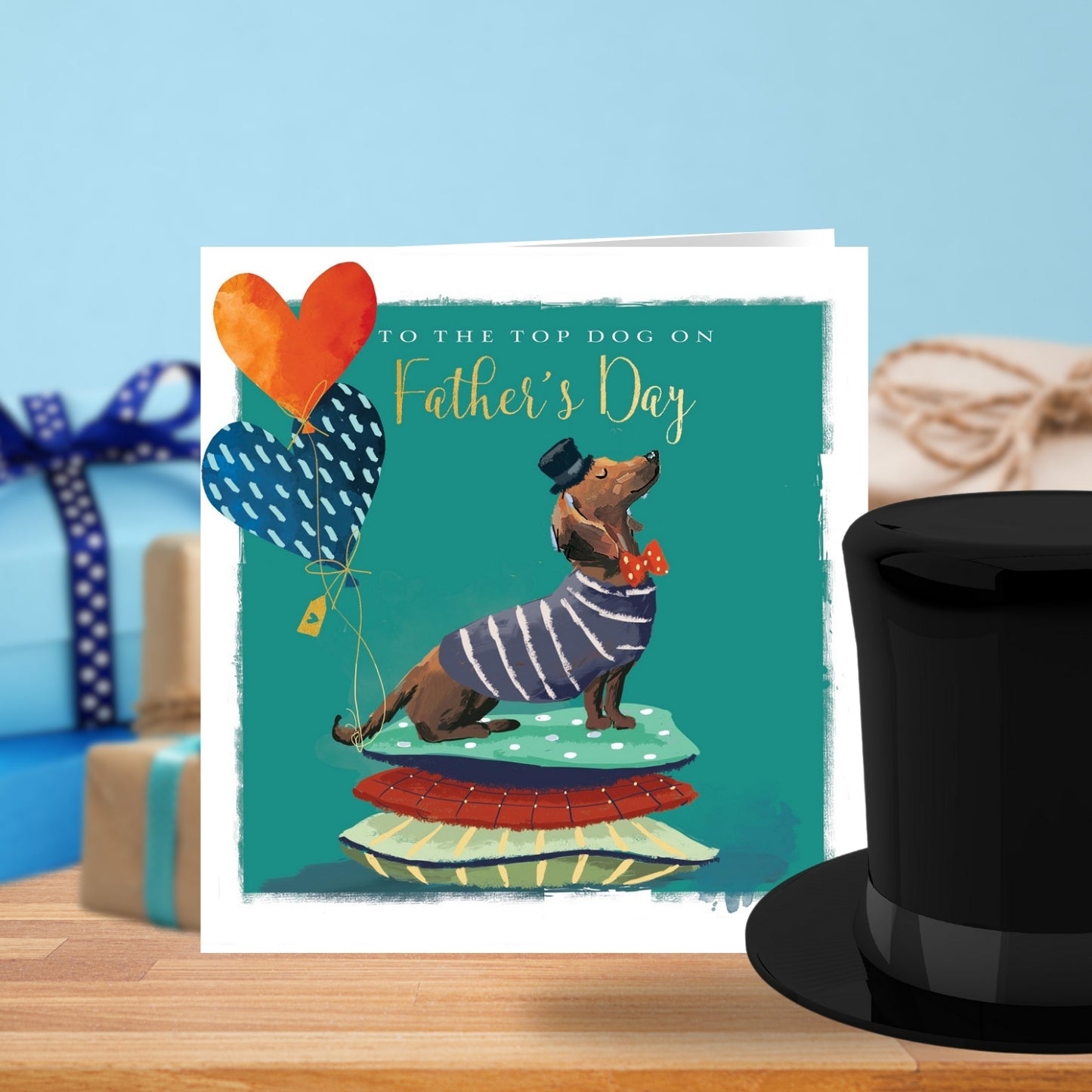 Top Dog On Father's Day Sausage Dog Father's Day Card
