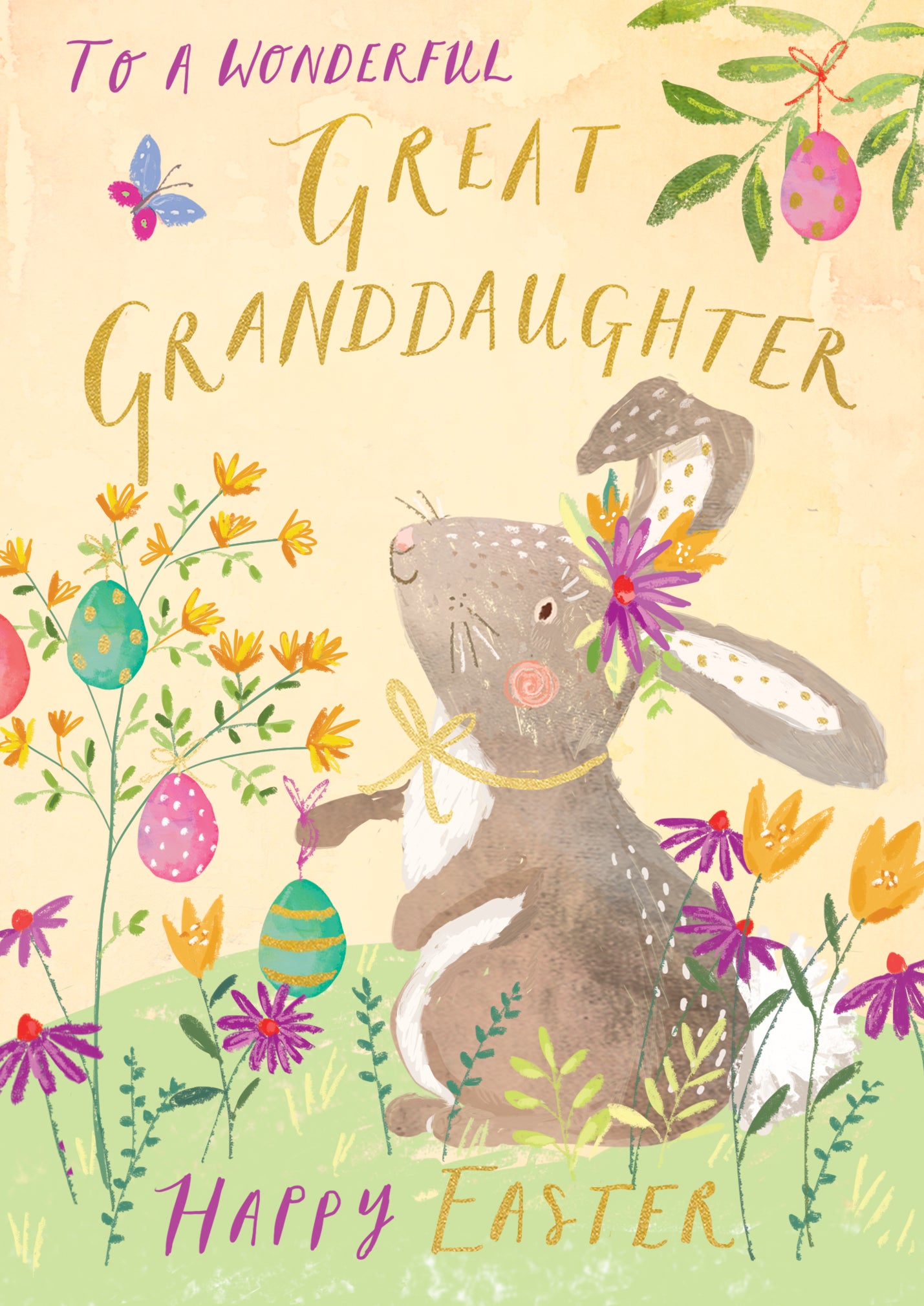 Personalised First Easter Card – Bunny Design For Daughter Granddaughter Niece – Alderbrook Designs