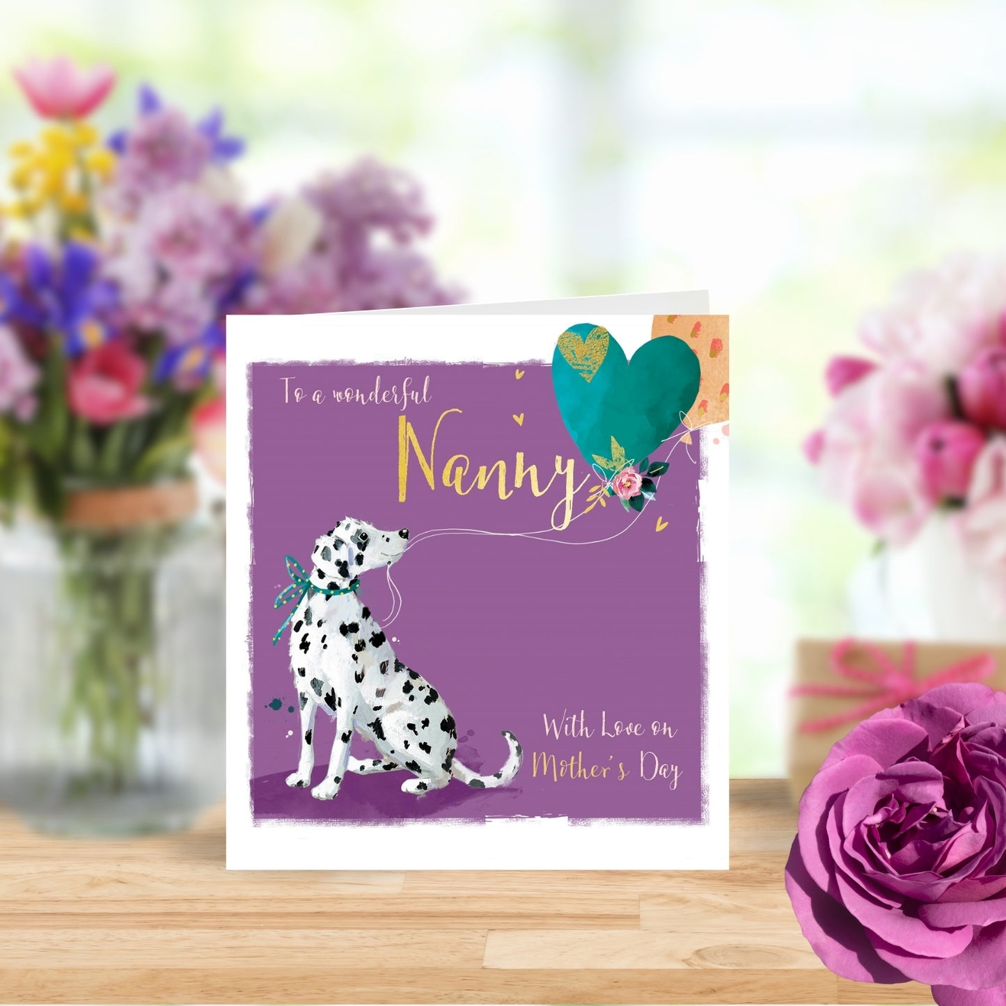 To A Wonderful Nanny Dalmatian Dog Foiled Mother's Day Card