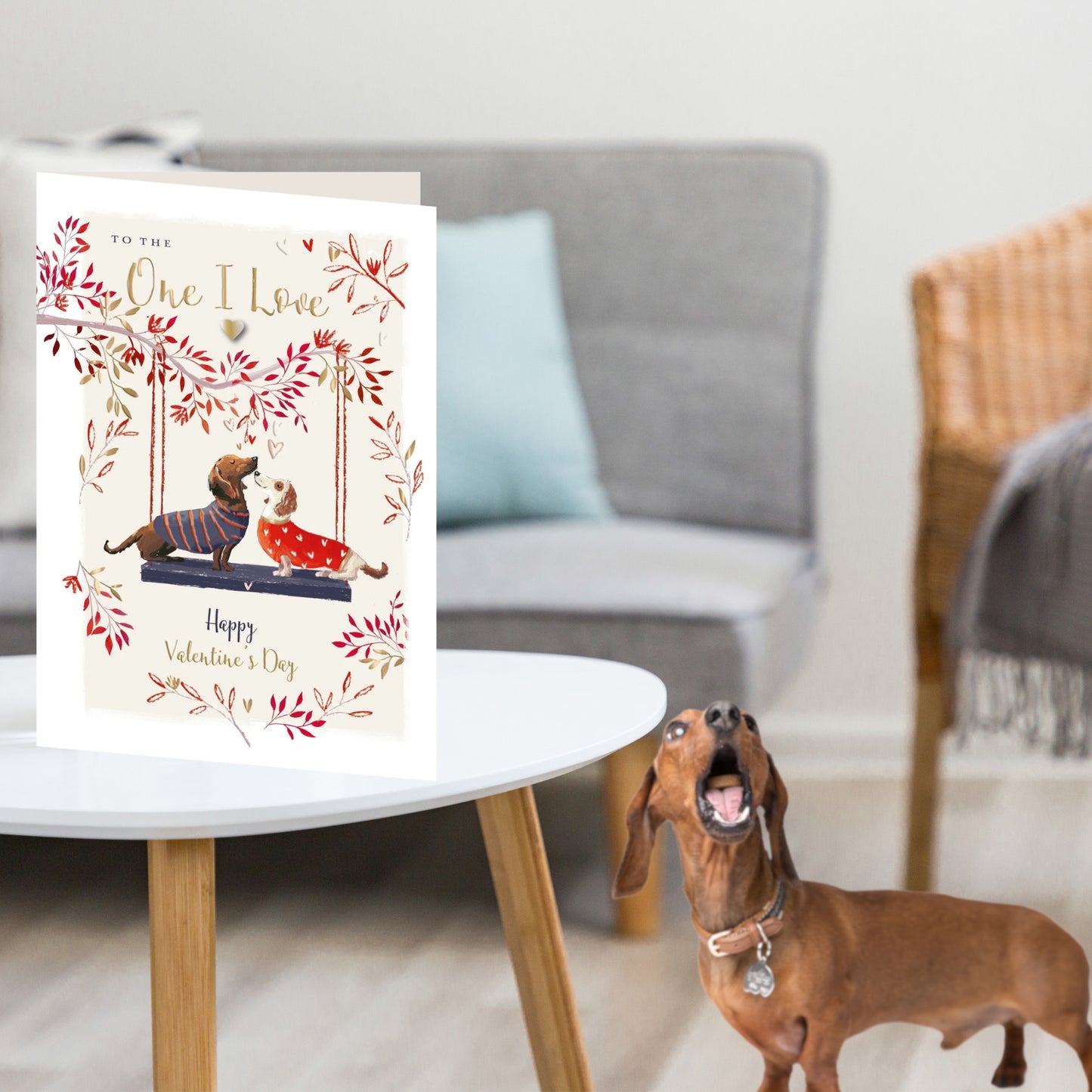 To The One I Love Sausage Dog Foiled Valentine's Day Card