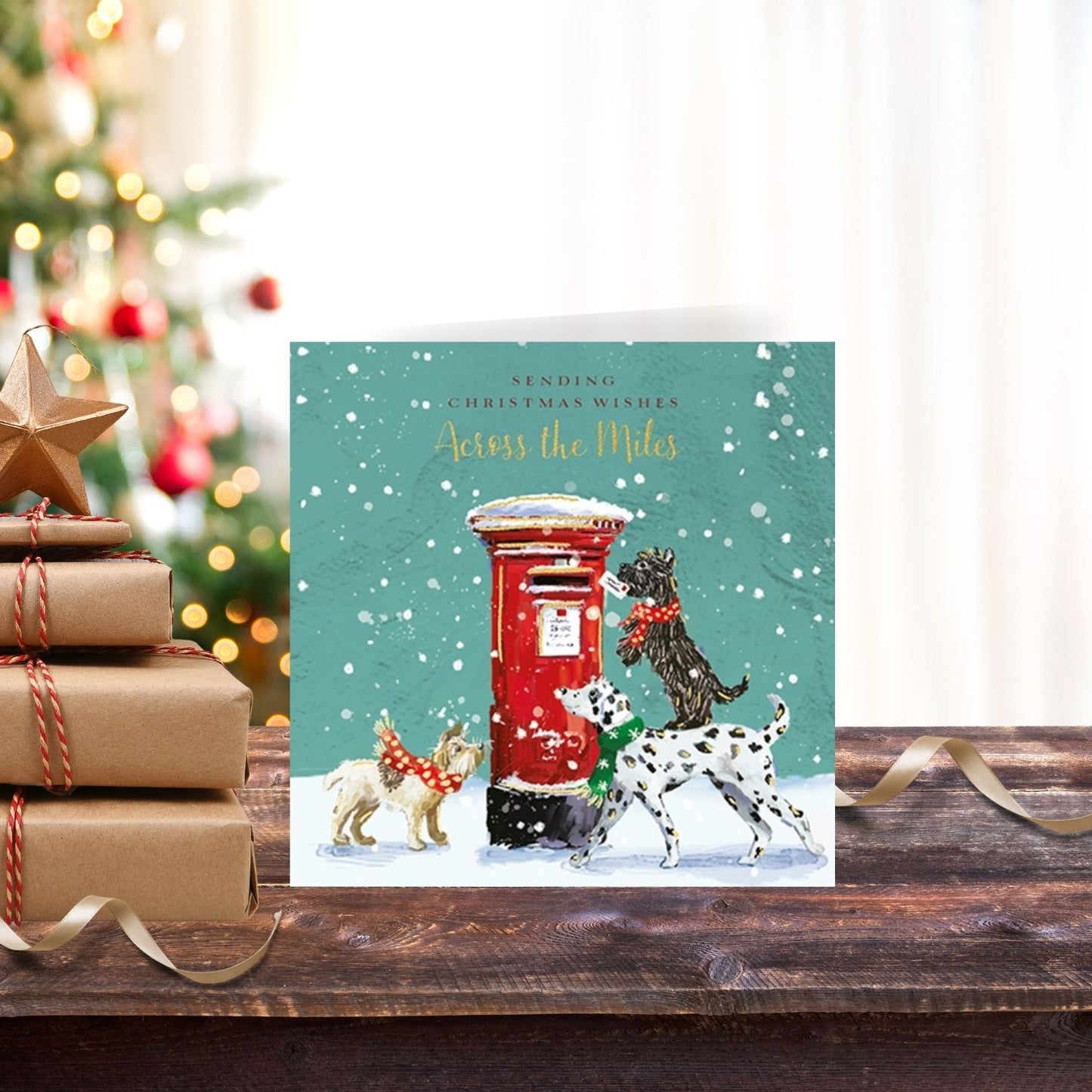 The Wildlife Across The Miles Artistic Dog's Xmas Post Christmas Greeting Card