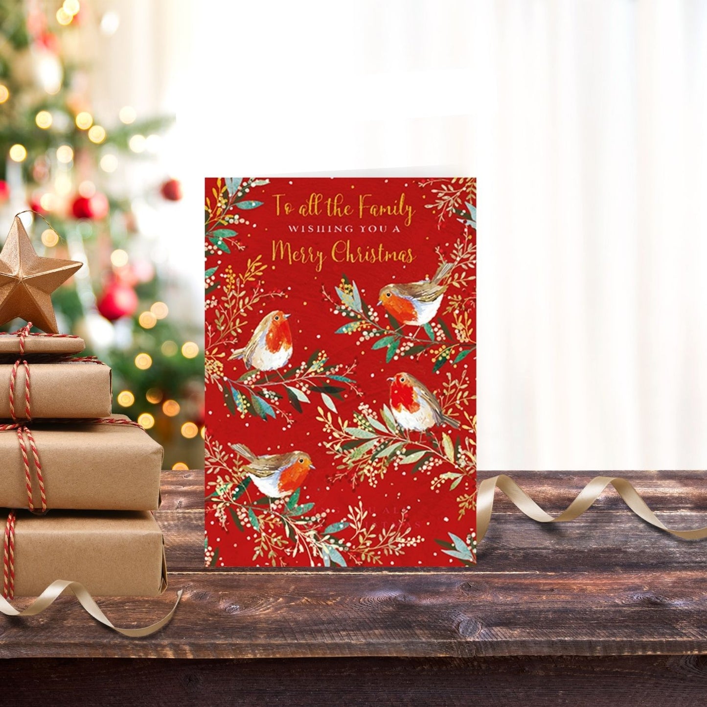 The Wildlife To All The Family Merry Robins Artistic Christmas Greeting Card