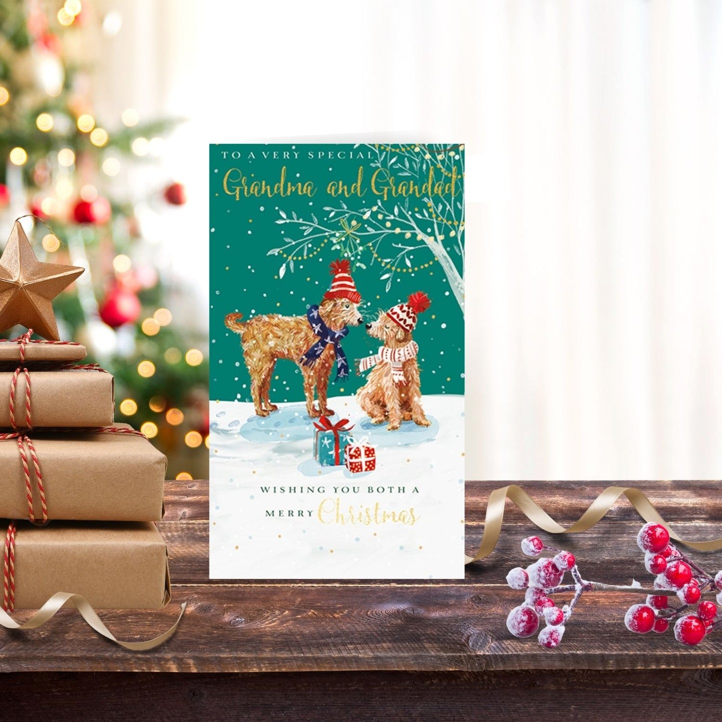 The Wildlife Grandma & Grandad Pawsome Pals Artistic Christmas Greeting Card