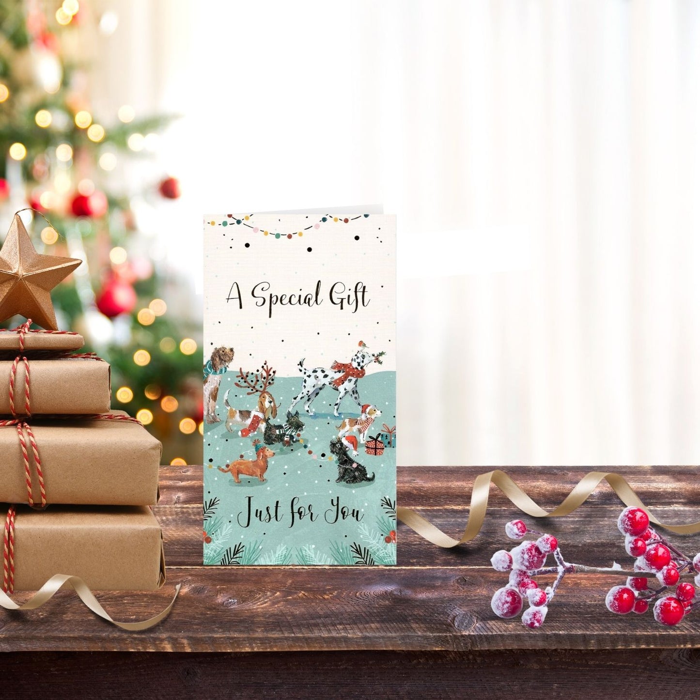 The Wildlife Money Wallet Festive Dogs Christmas Gift Greeting Card