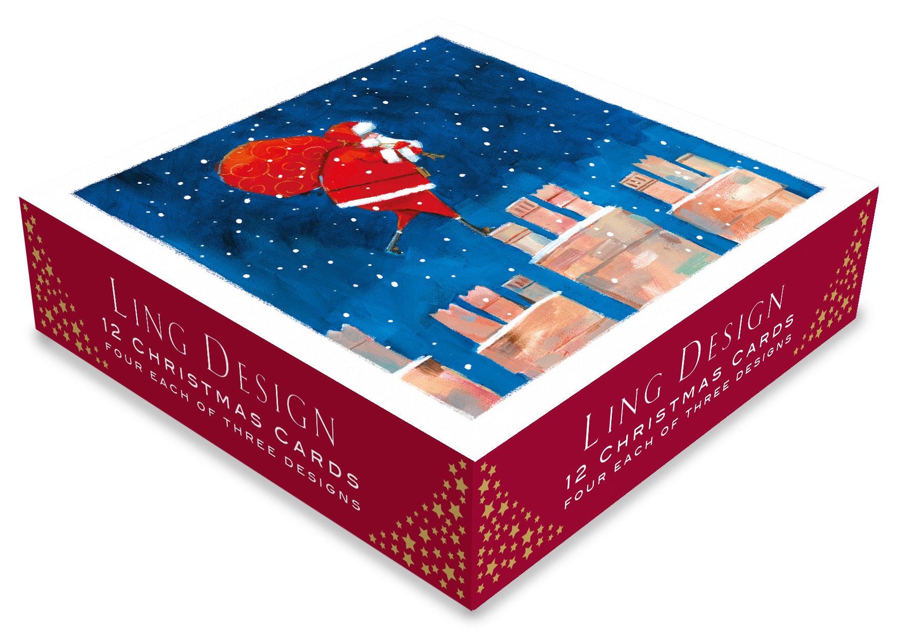 Box of 12 Assorted Santa's Busy Xmas Eve Square Christmas Cards – Love ...