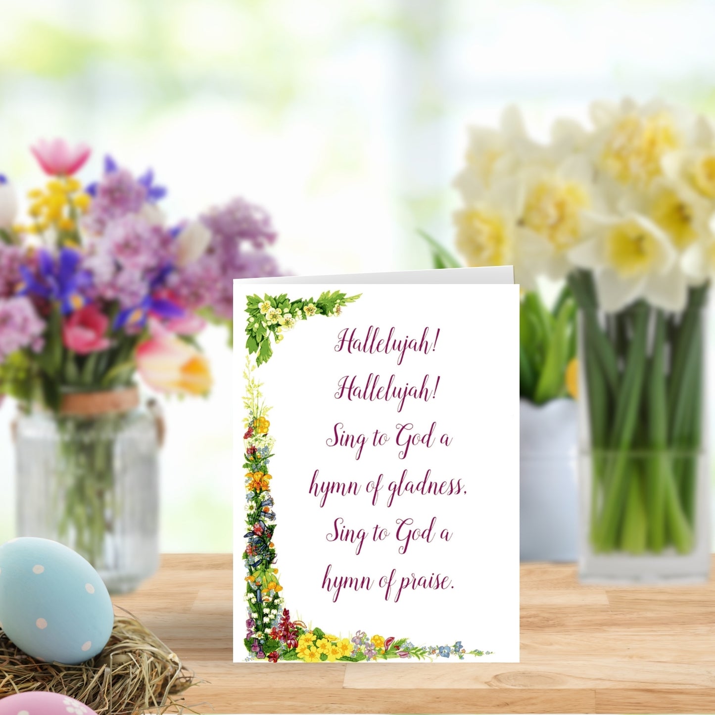 Pack of 4 Hallelujah Mini Medici Happy Easter Greeting Cards