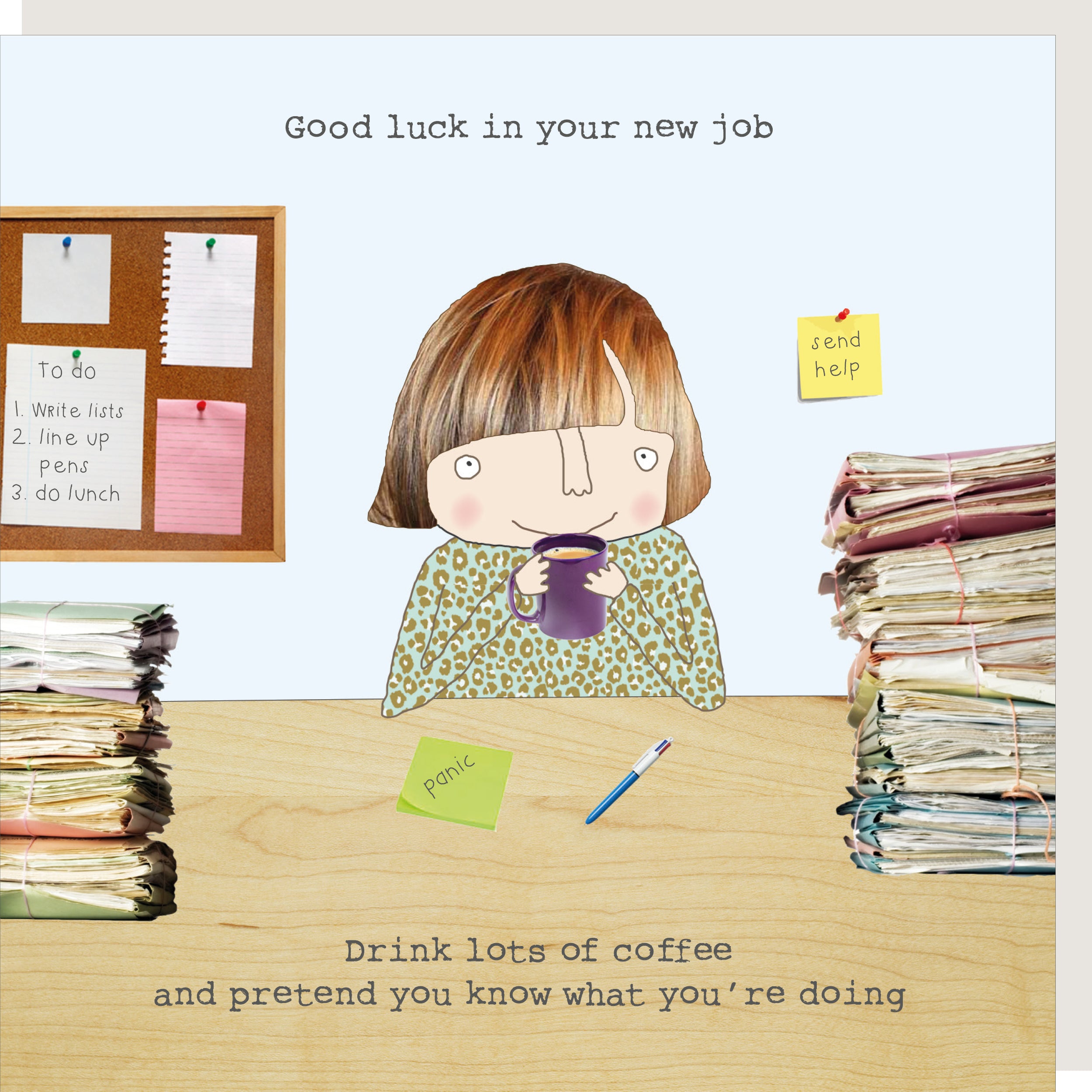 Rosie Made A Thing Female Good Luck In Your New Job Greeting Card ...