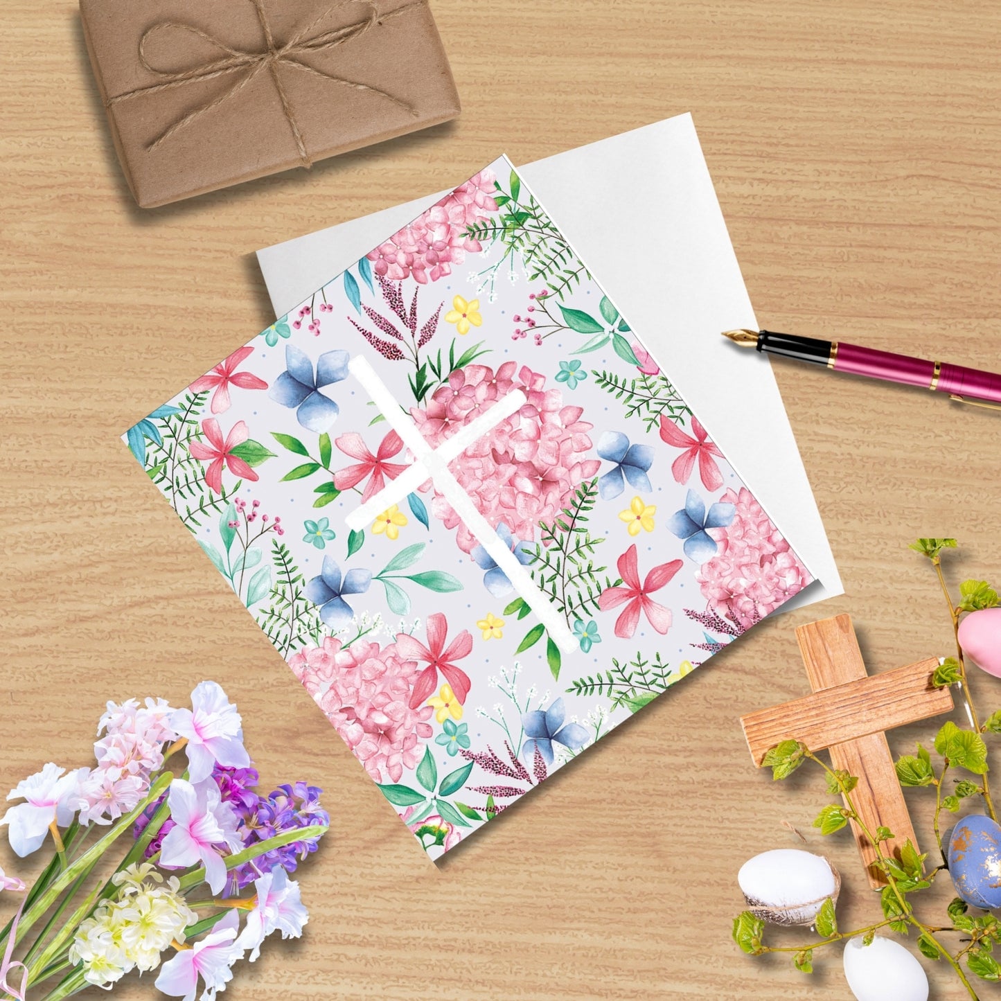 Pack of 5 Easter Blessing Floral Easter Cards