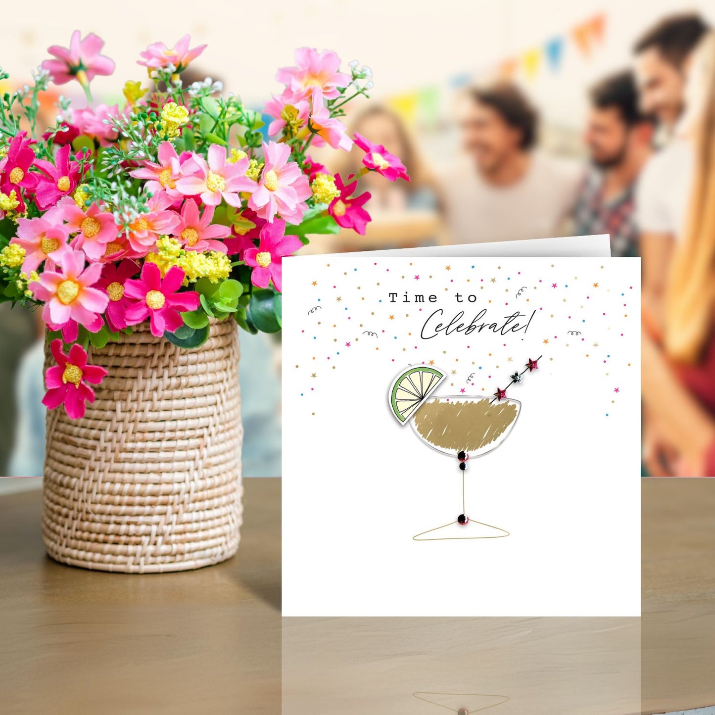 Time To Celebrate! Magical Sips! Birthday Hand-Finished Greeting Card