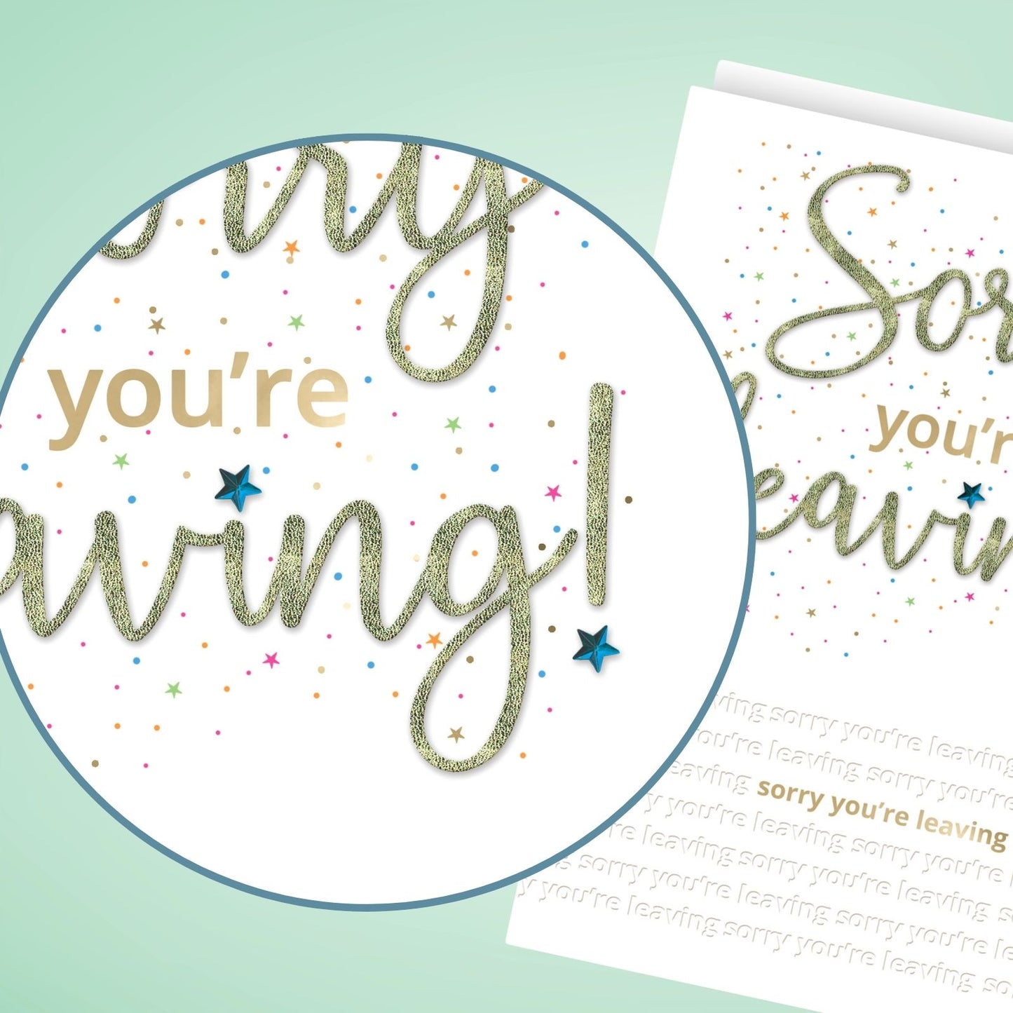 Large Embellished A4 Sorry You're Leaving Greeting Card You'll Be Missed