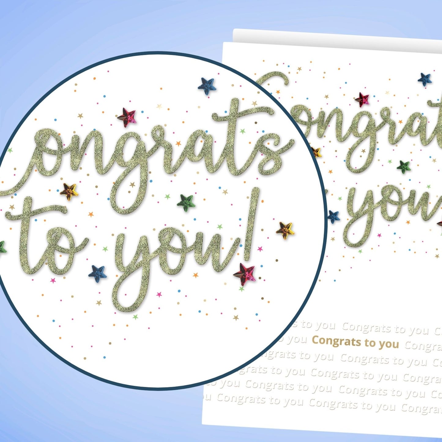 Large Embellished A4 Congratulations Greeting Card Congrats To You! Celebrate
