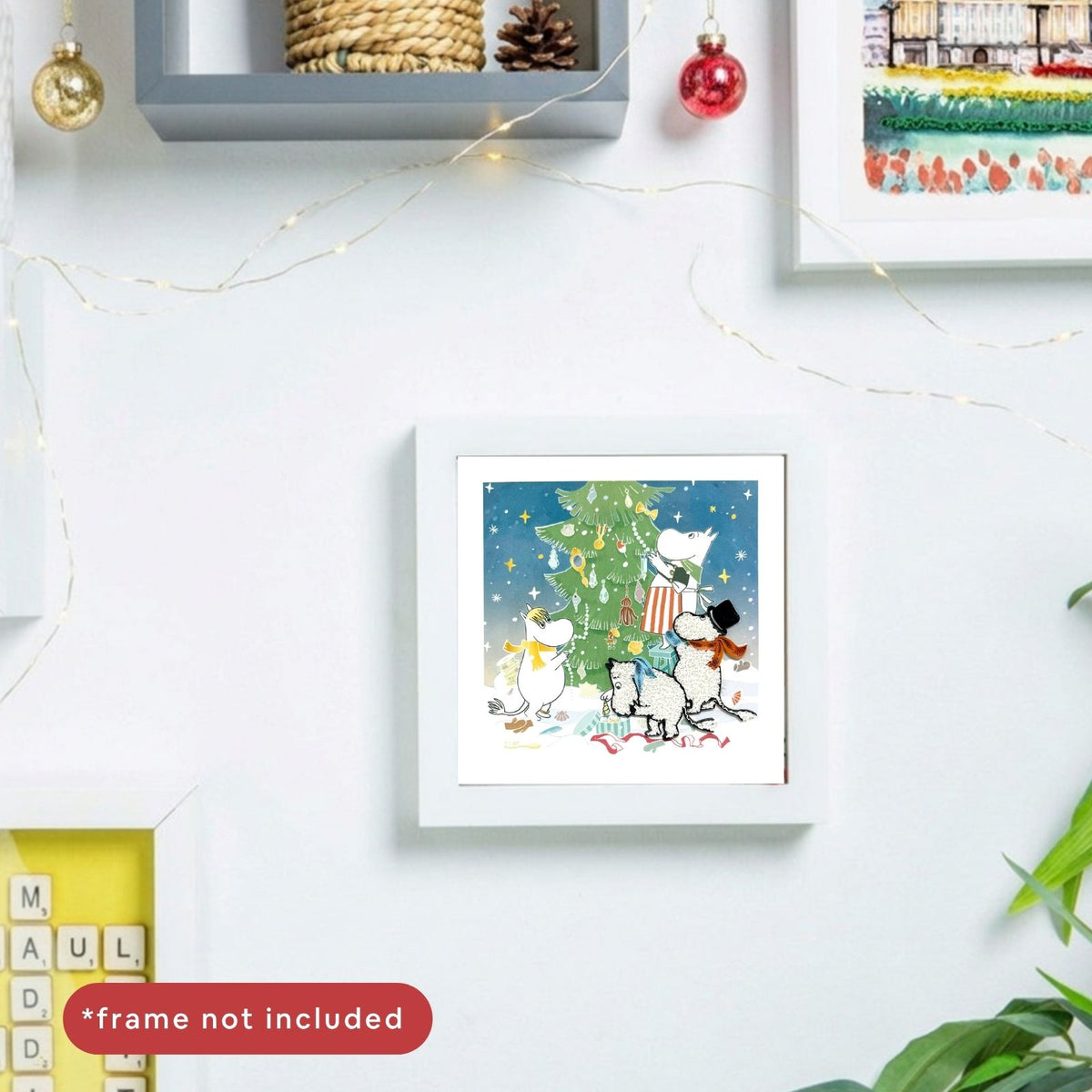 Moomin Quilling Christmas Card Xmas Tree Quilled Art Hand-Finished Design
