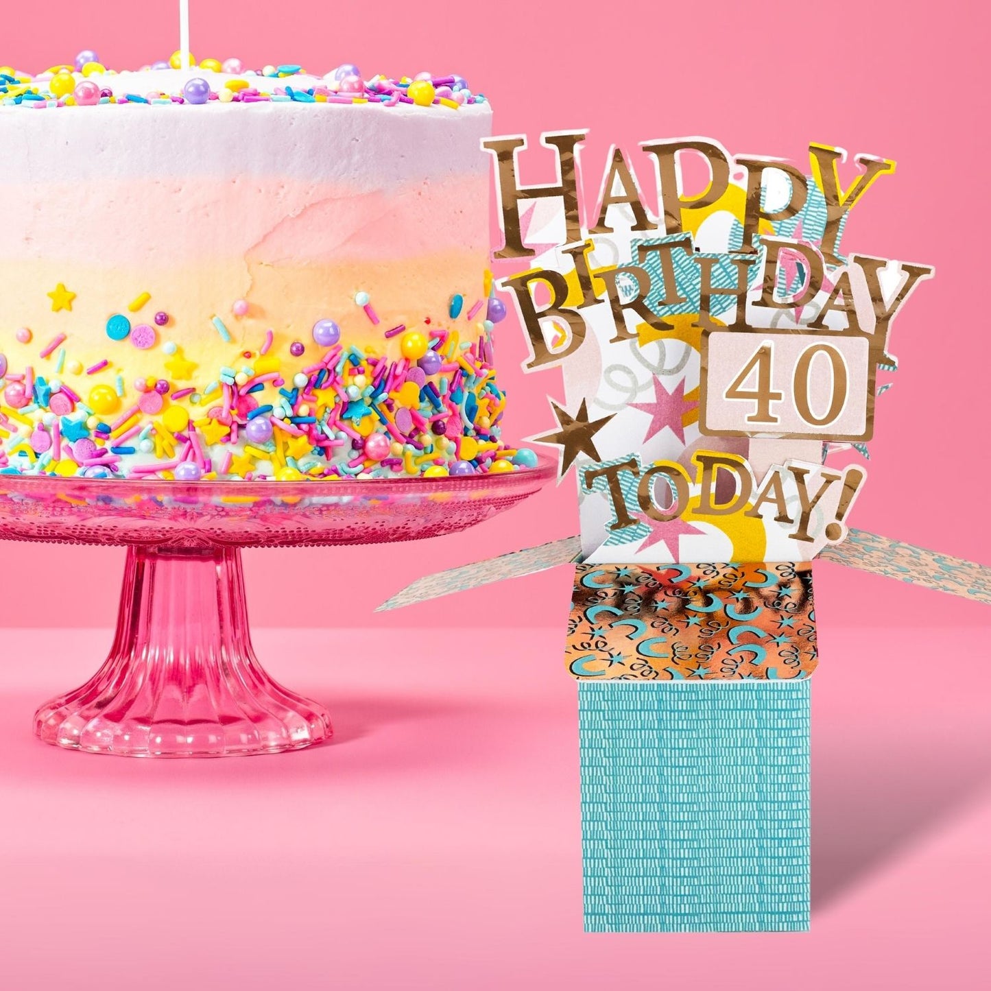 Clever Cube 40th Birthday For Her 40 & Fabulous! Birthday Pop Up Greeting Card